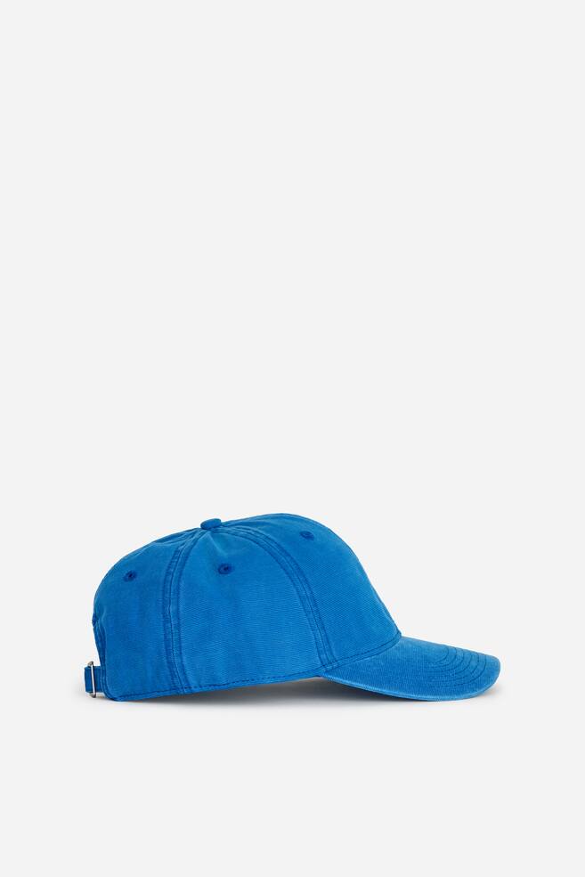 Washed Cotton Canvas Cap - Blue/Green - 1