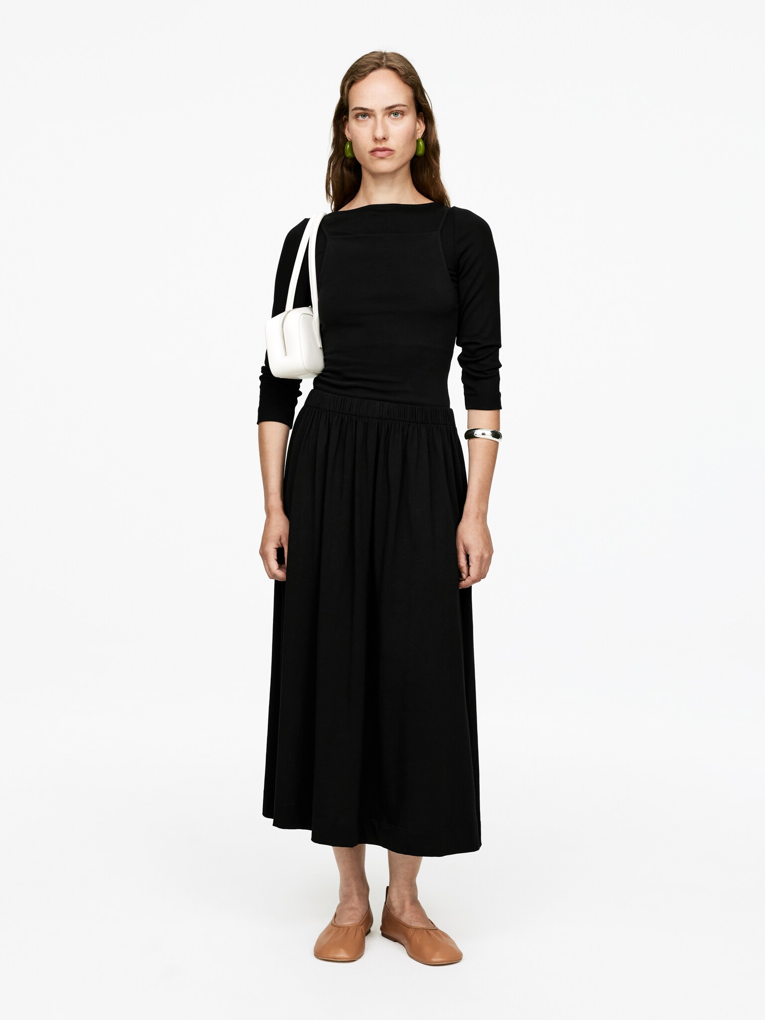 Falda de algodón - Negro