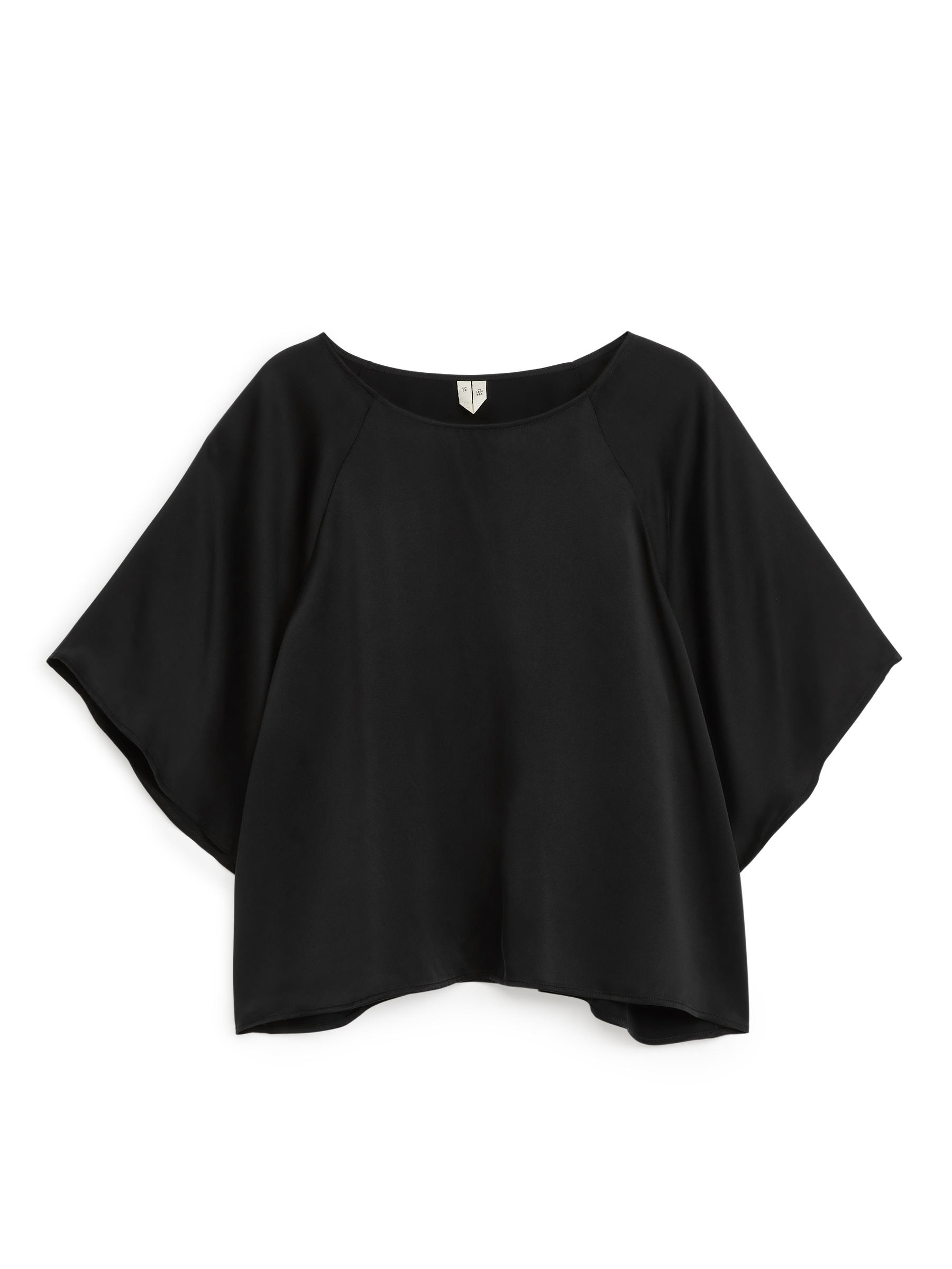 Top in seta - Nero - Loose fit - Women - StillMedia/DescriptiveStillLife - 1