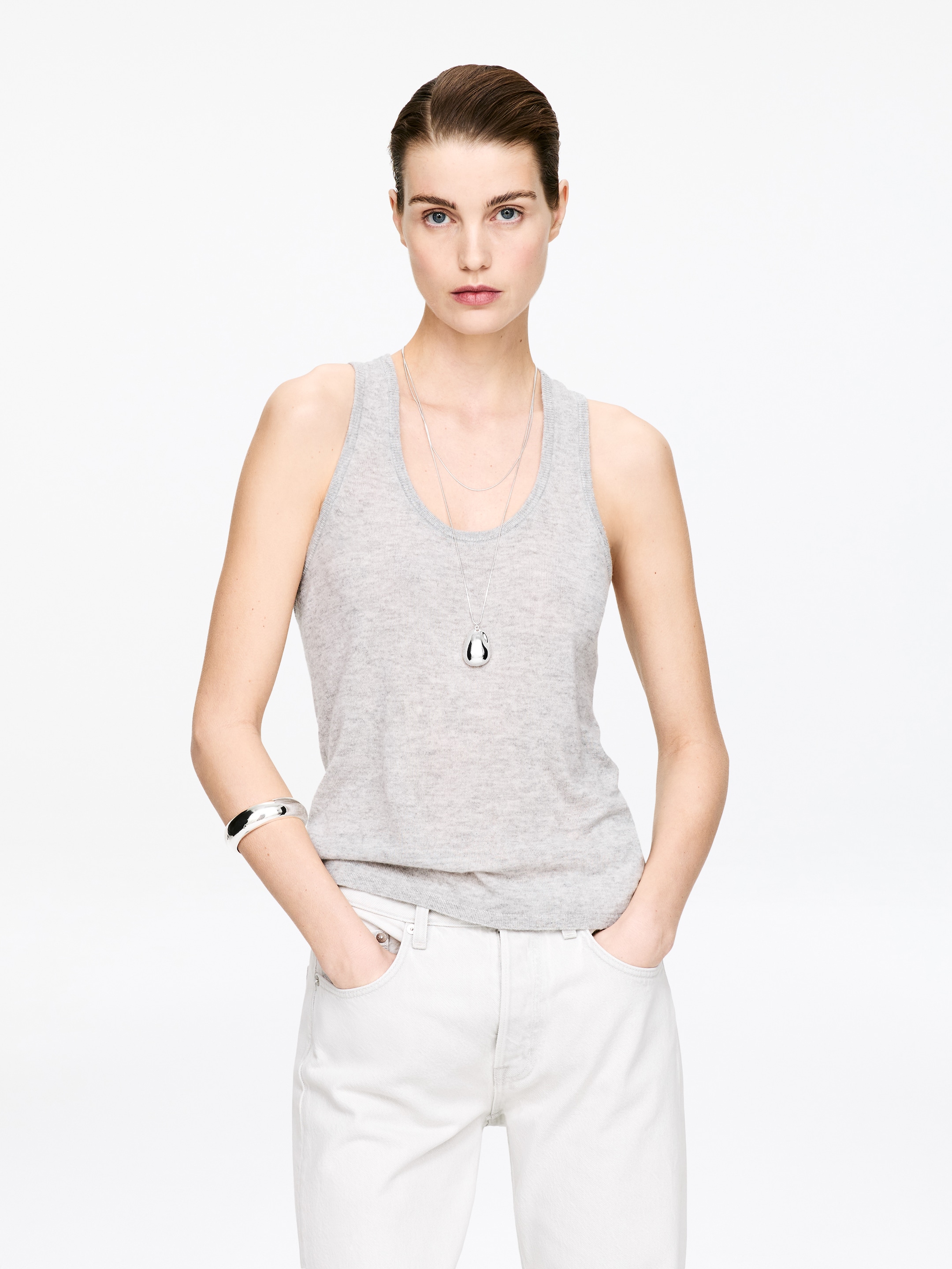 Versilberte Halskette mit Anhänger - Silber - Damen - StillMedia/Lookbook - 4