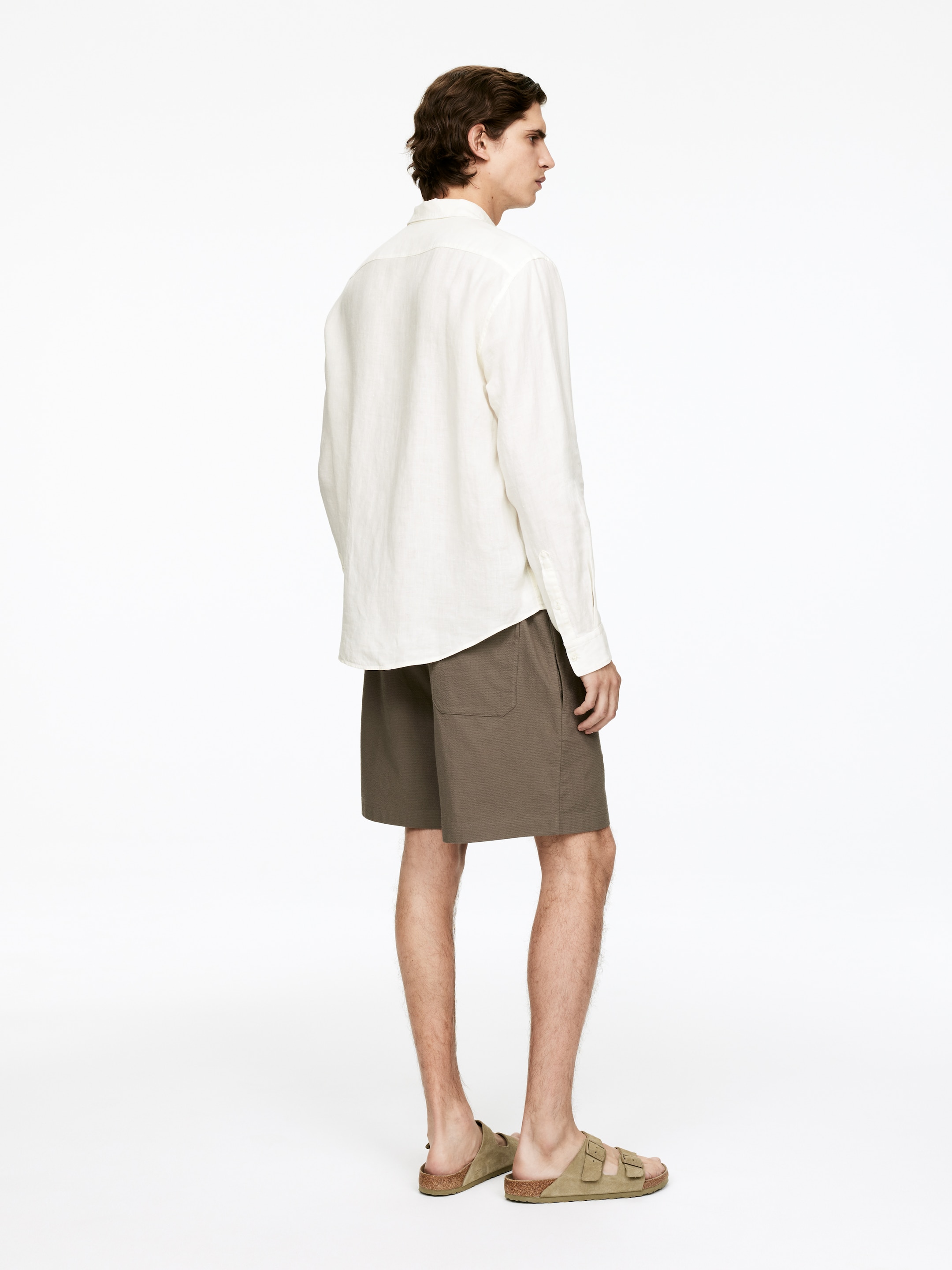 Zobacz większy obraz: Regular-Fit Linen Shirt - Złamana biel - ON | H&M PL 2