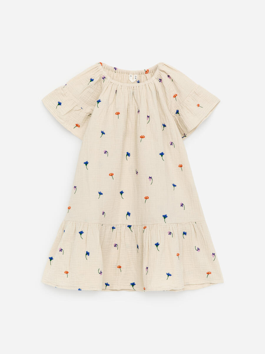 ARKET Girls  Embroidered Frill Dress White,  size 140