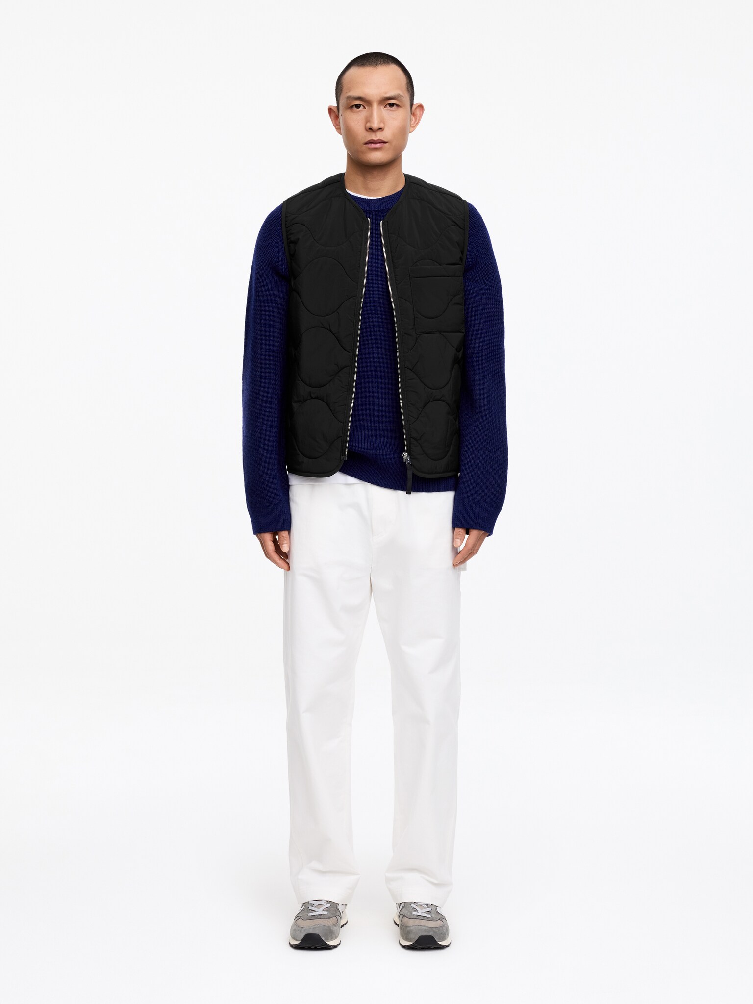 Veste matelassée sans manches 2-en-1 - Noir/Bleu foncé - 1