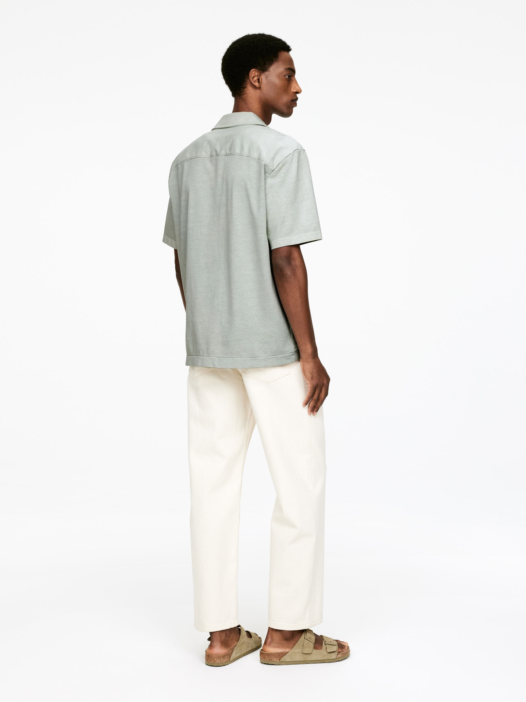 Short-Sleeve Jersey Shirt - Dusty Mint - Loose fit - Men - StillMedia/Lookbook - 6