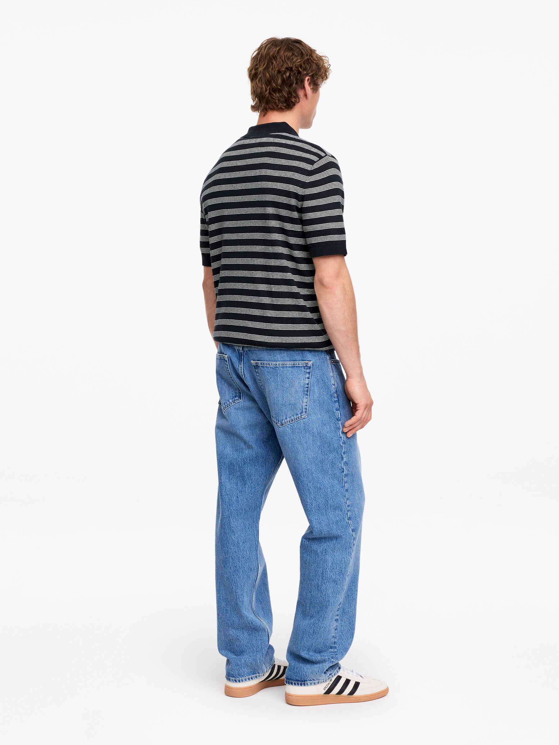 Polo en lin et coton - Bleu foncé - Regular fit - Homme - StillMedia/Lookbook - 9