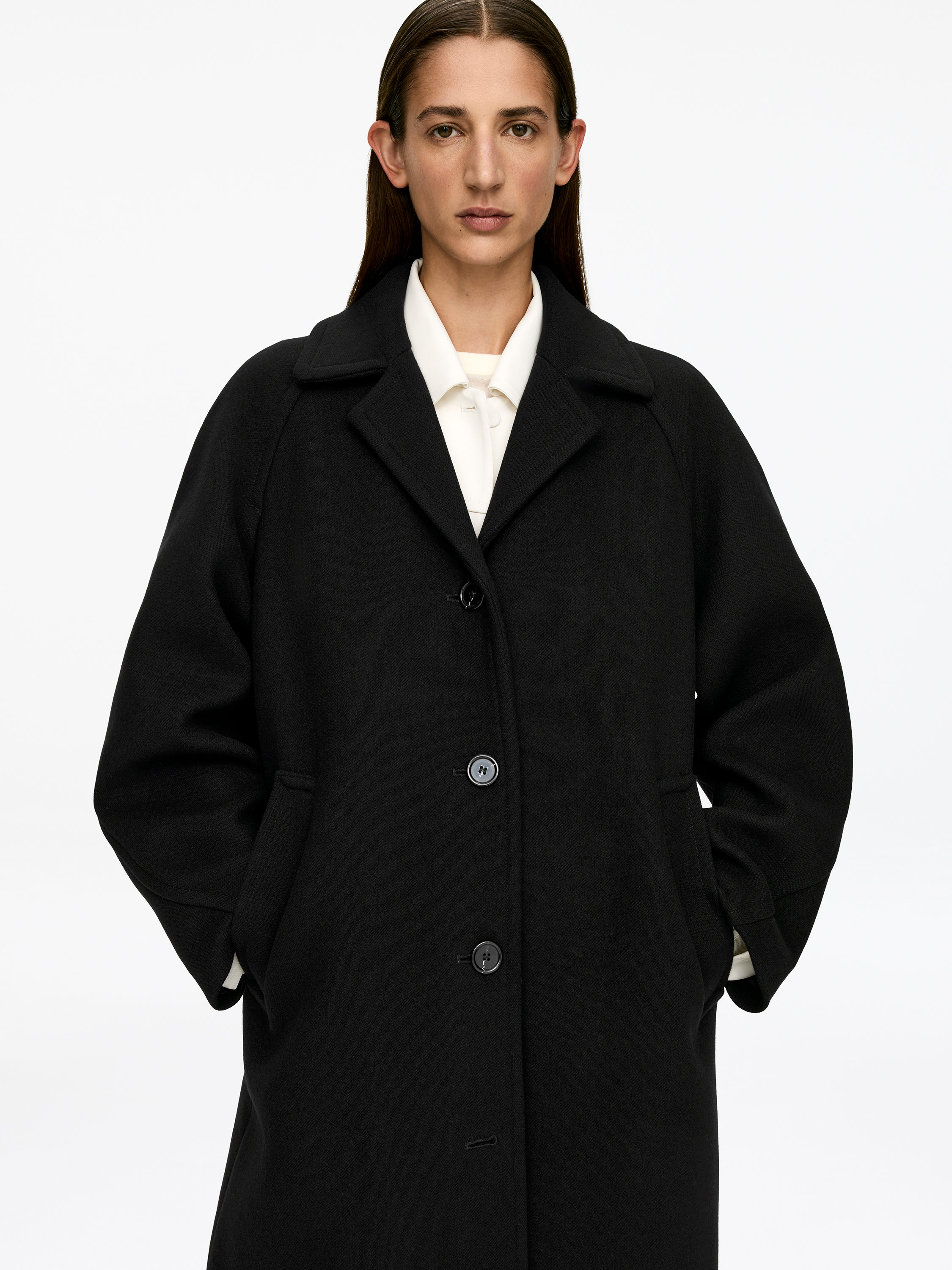 Oversized Wool-Blend Coat - Black - Oversized - Women - StillMedia/Lookbook - 4