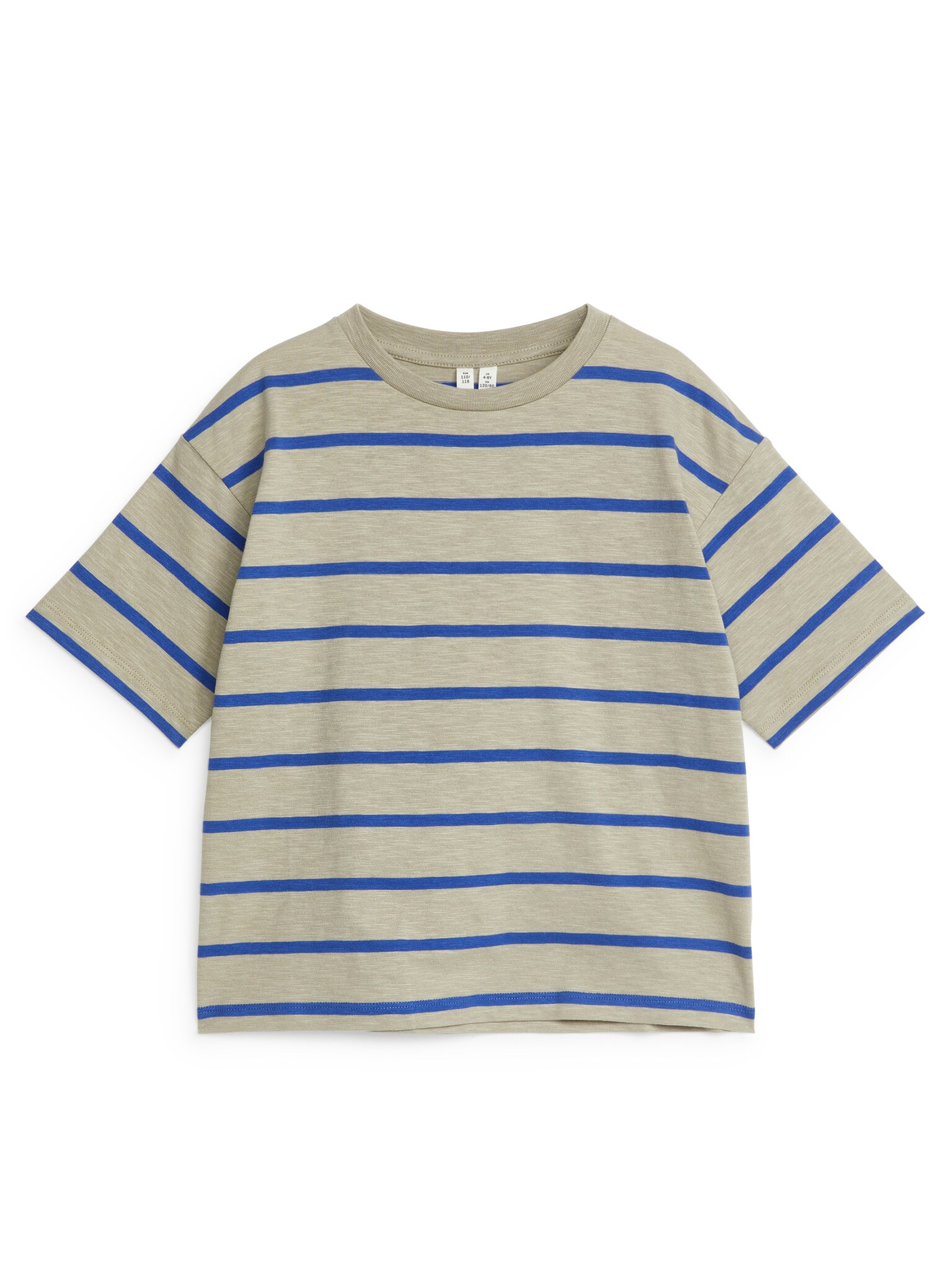 Slub-neulottu T-paita - Khaki/sininen