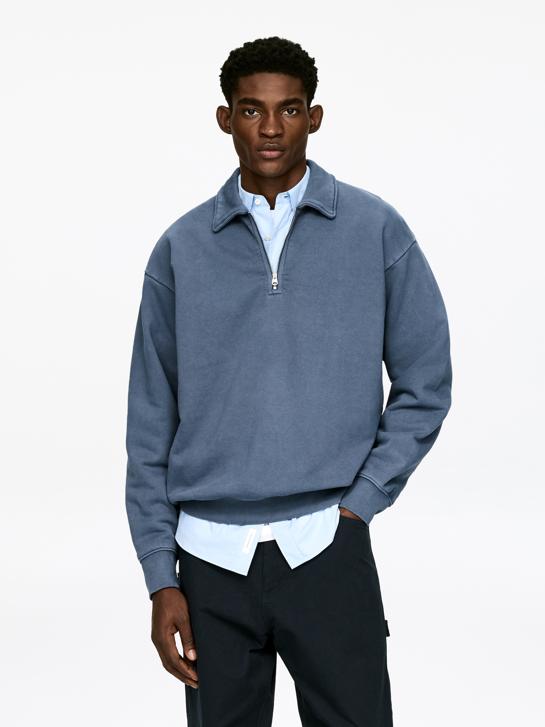 Visualizza immagine più grande: Polo con mezza cerniera - Blu sbiadito - UOMO | H&M IT 1