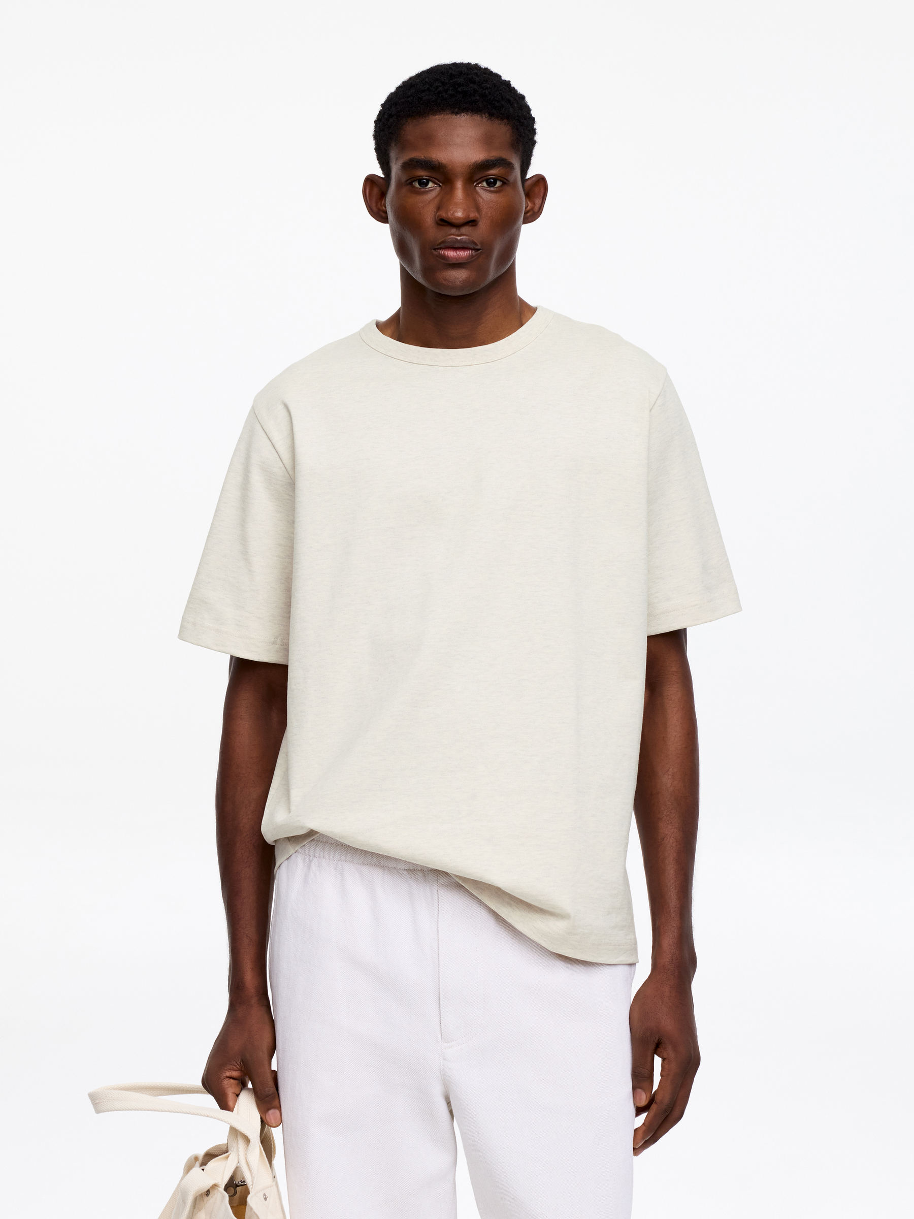 270 GSM Oversized T-Shirt - Oat - Relaxed fit - Men - StillMedia/Lookbook - 14