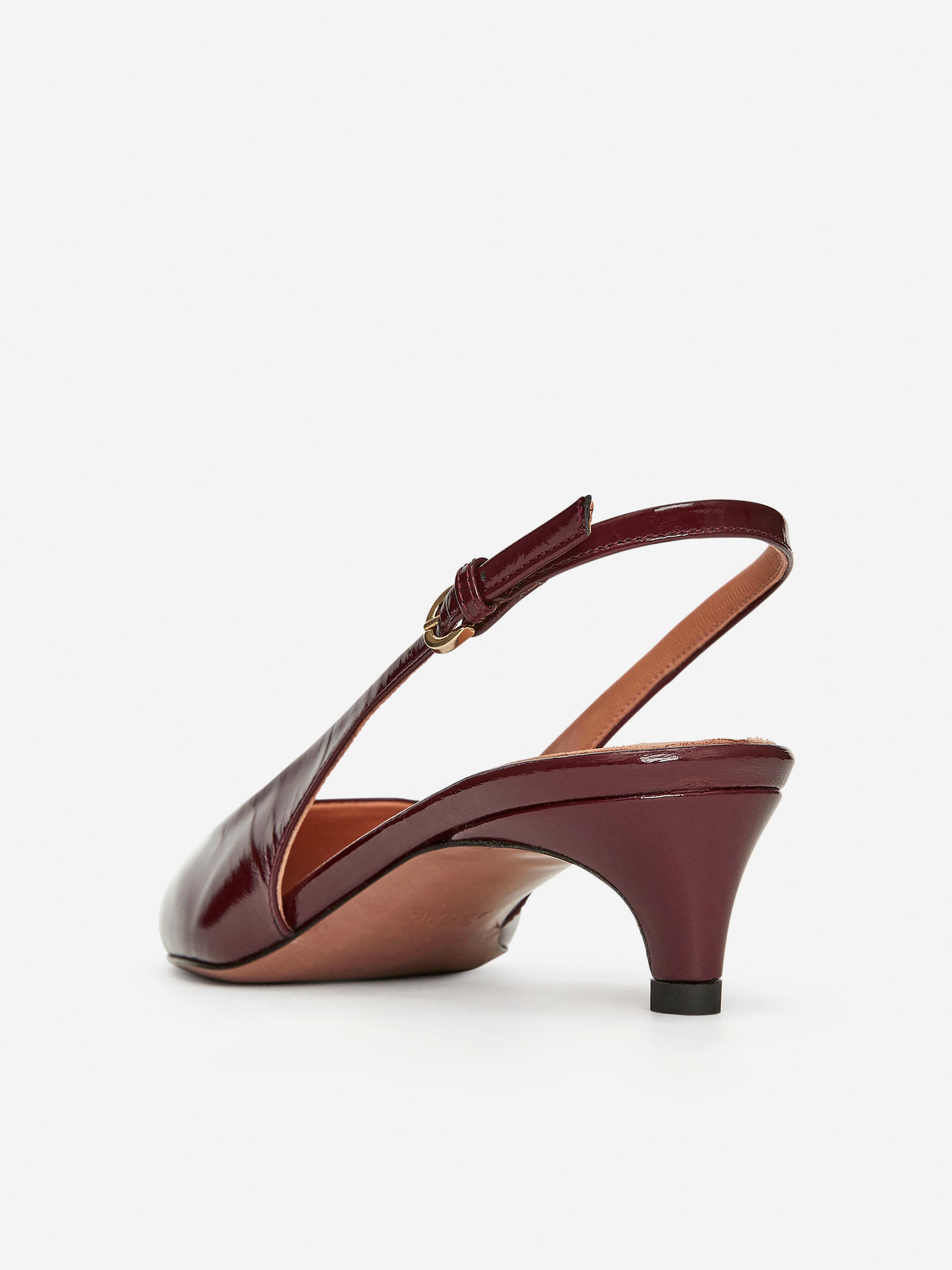 Slingback Leather Pumps - Burgundy - Women - StillMedia/DescriptiveStillLife - 4
