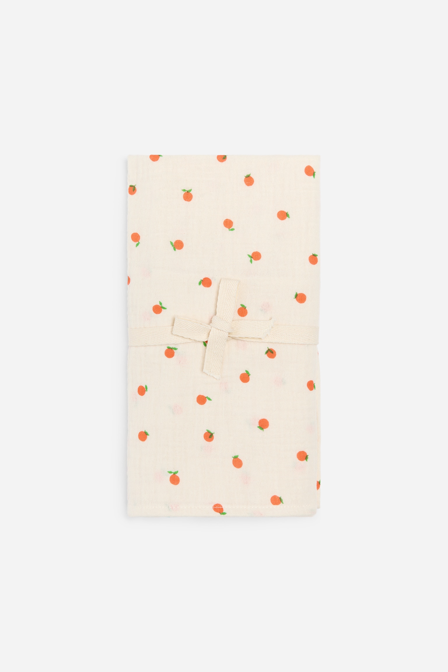 Cobertor em tecido de musselina - Branco-sujo/Laranjas/Rosa/Corações