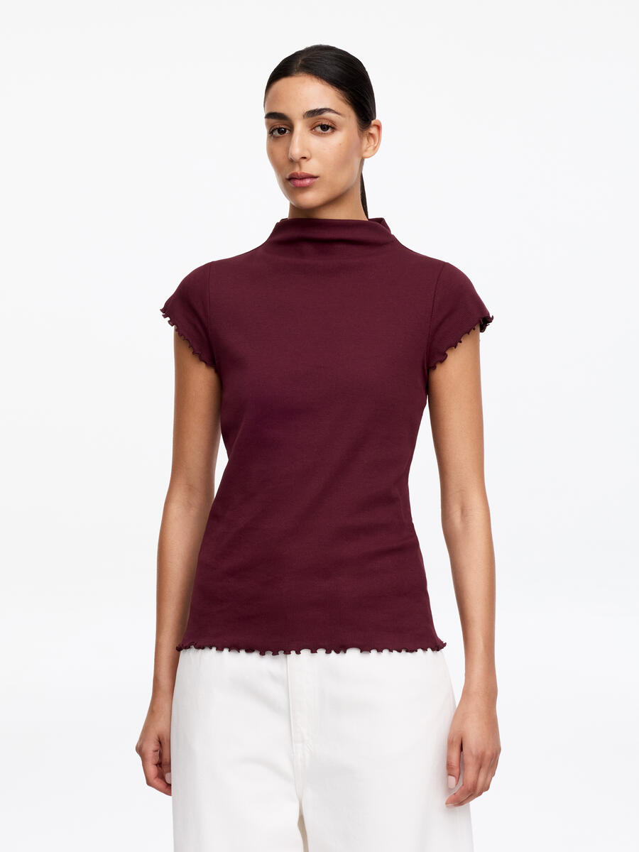 ARKET Turtleneck T-Shirt -Red, XS
