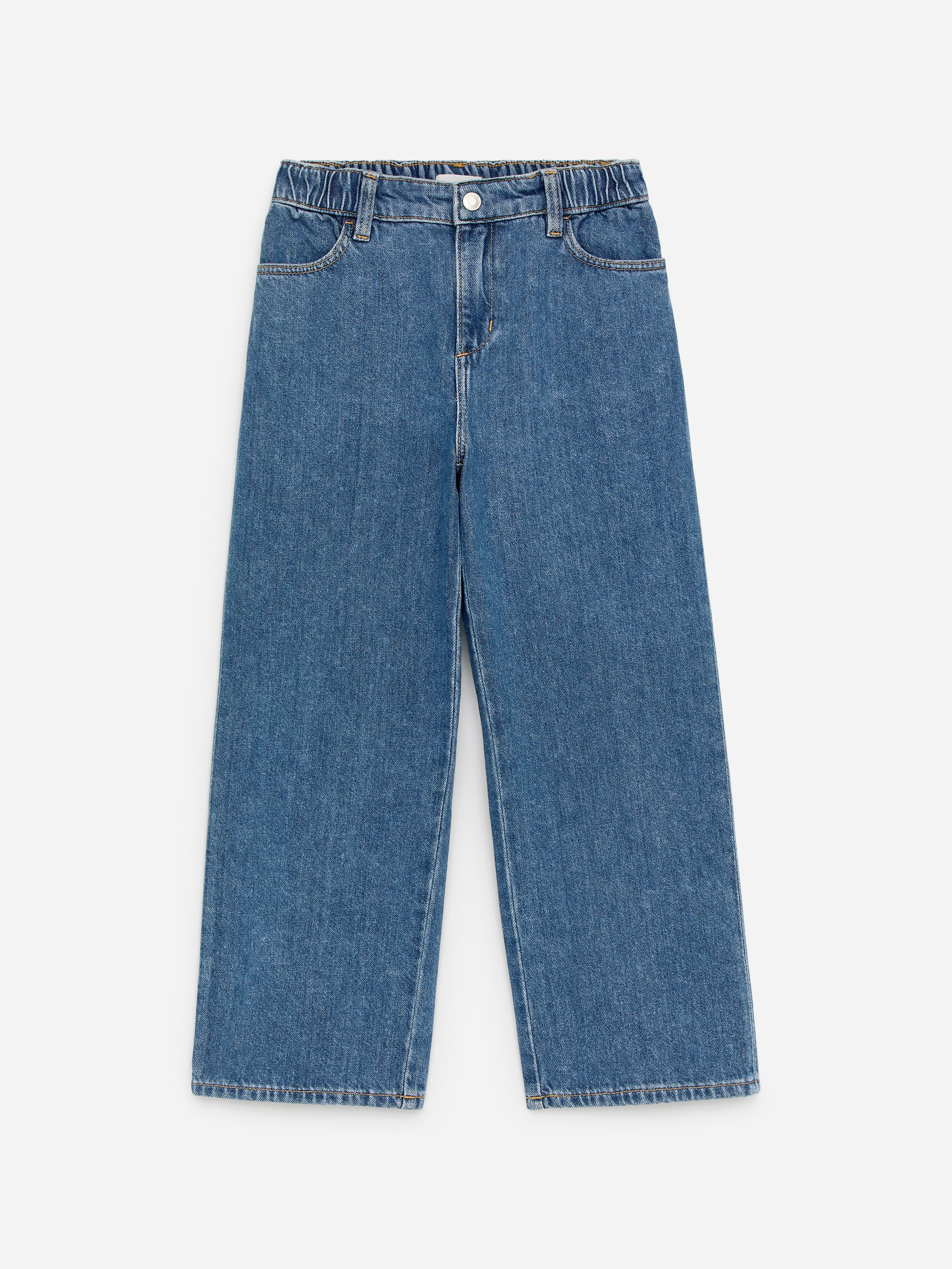 Pantalon en denim à enfiler-Blue-18329