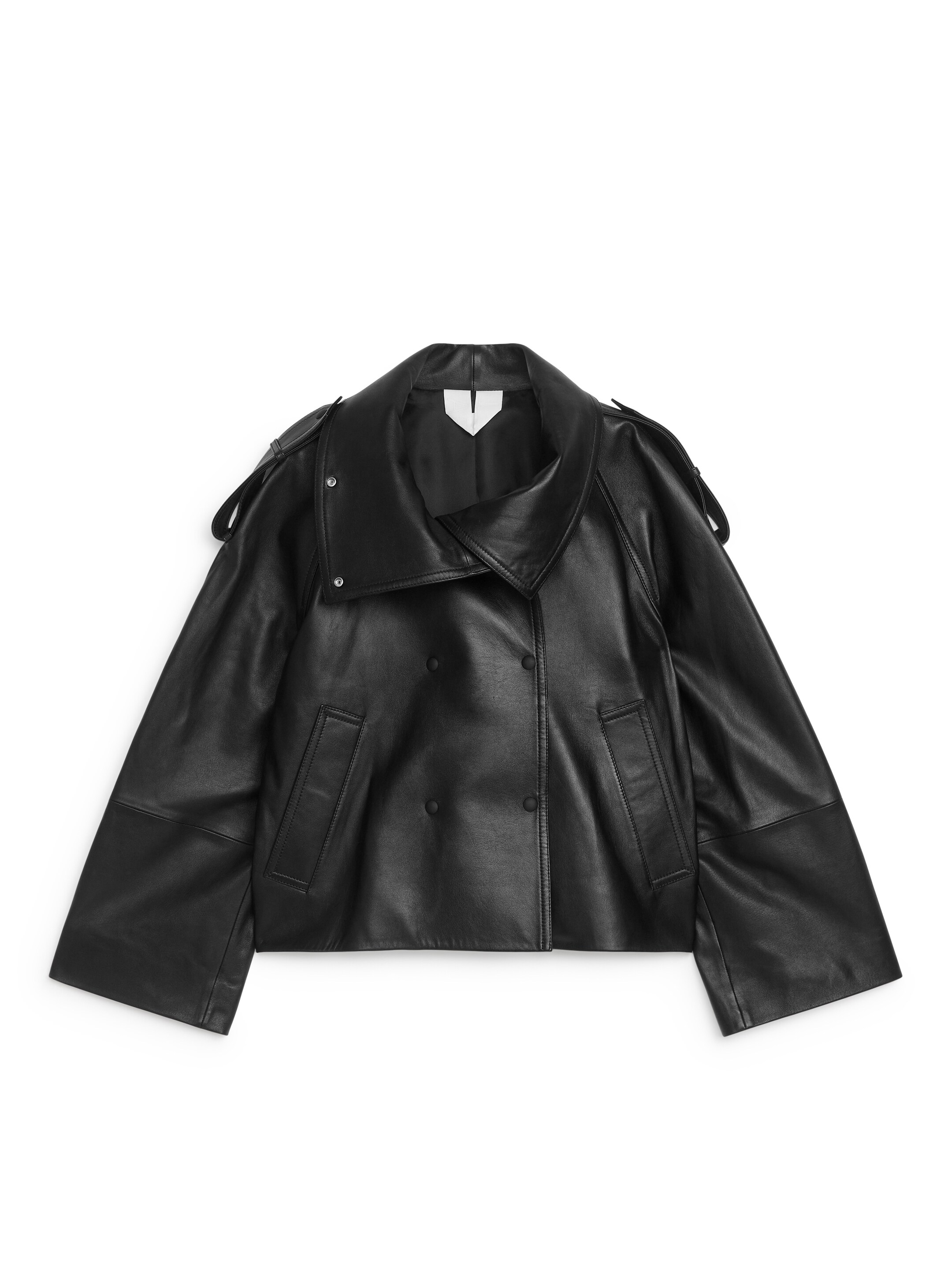 Short Leather Jacket - Black - Regular fit - Women - StillMedia/DescriptiveStillLife - 2