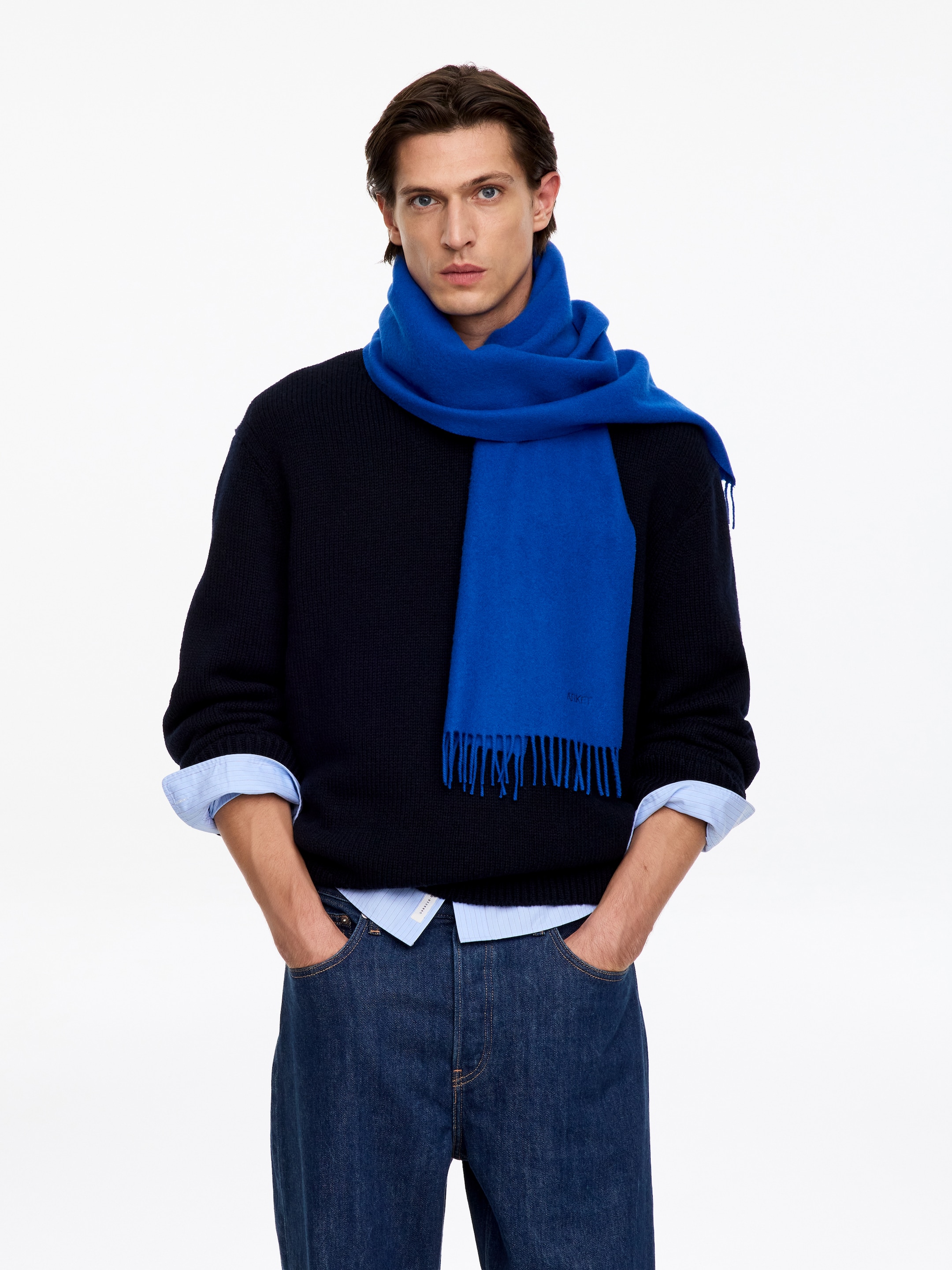Bufanda de lana-Blue-21311