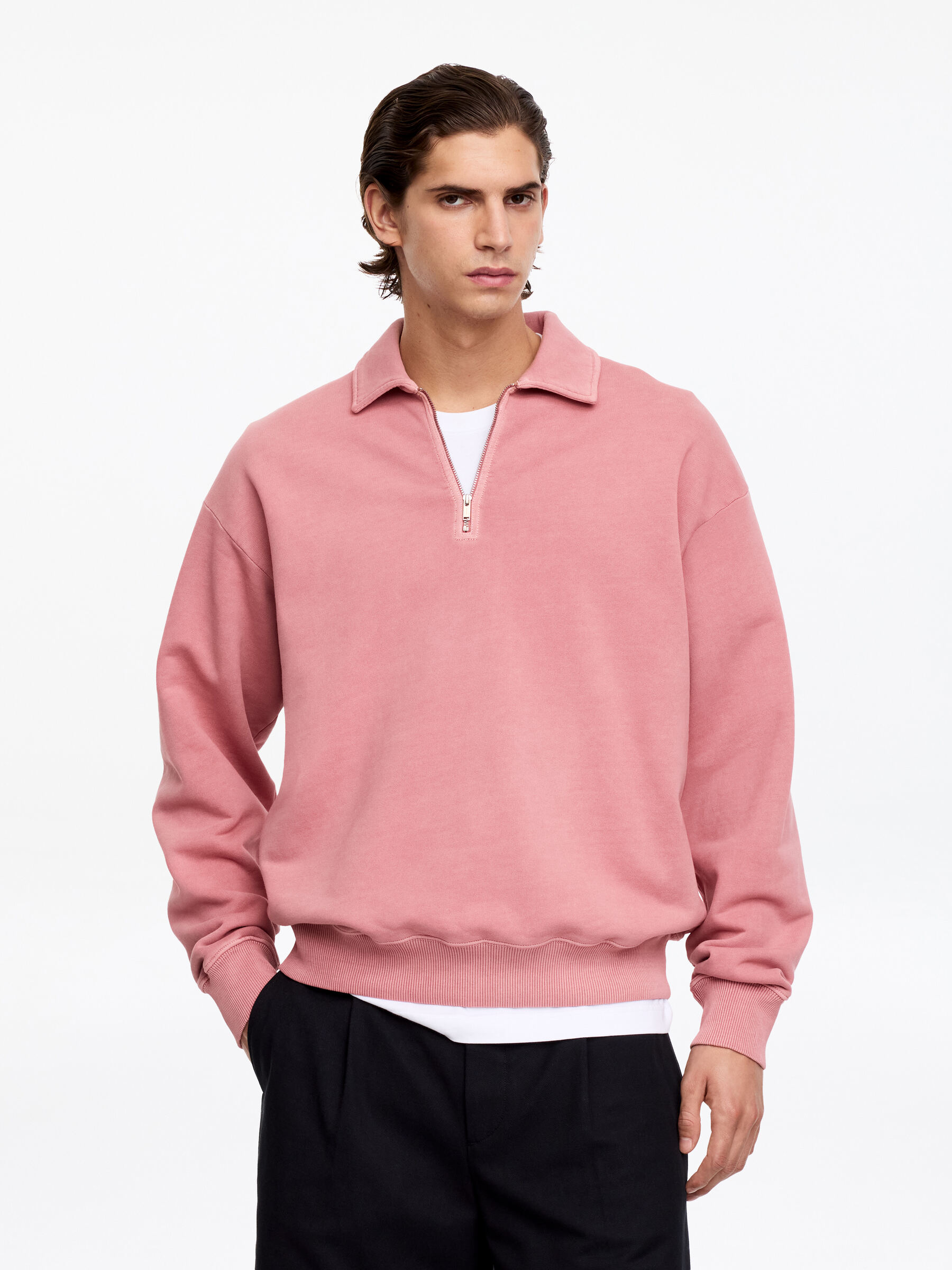 Half-Zip Sweatshirt-#A56364-19632