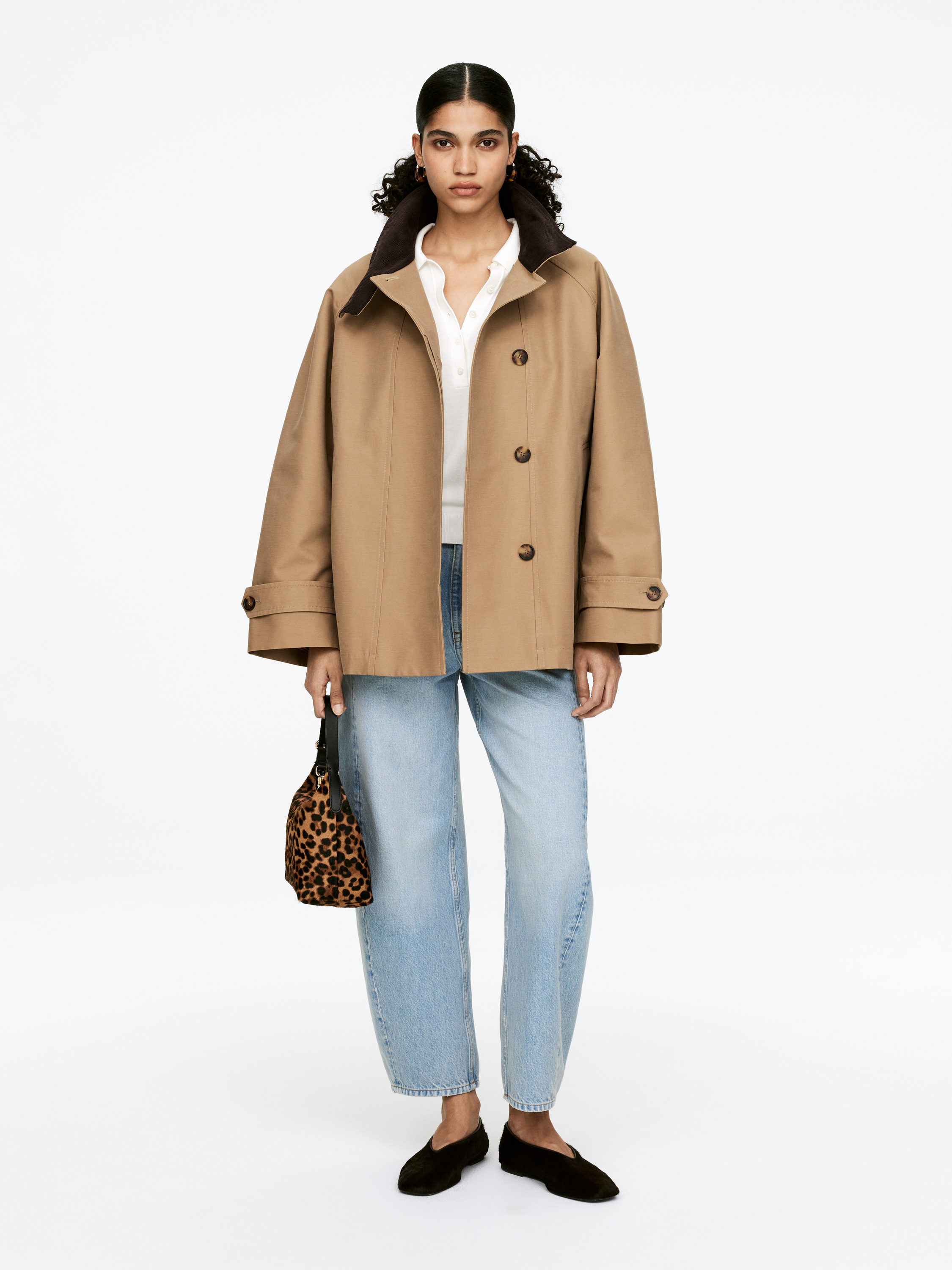 Lined Cotton Jacket - Dark Beige - Loose fit - Women - StillMedia/Lookbook - 7