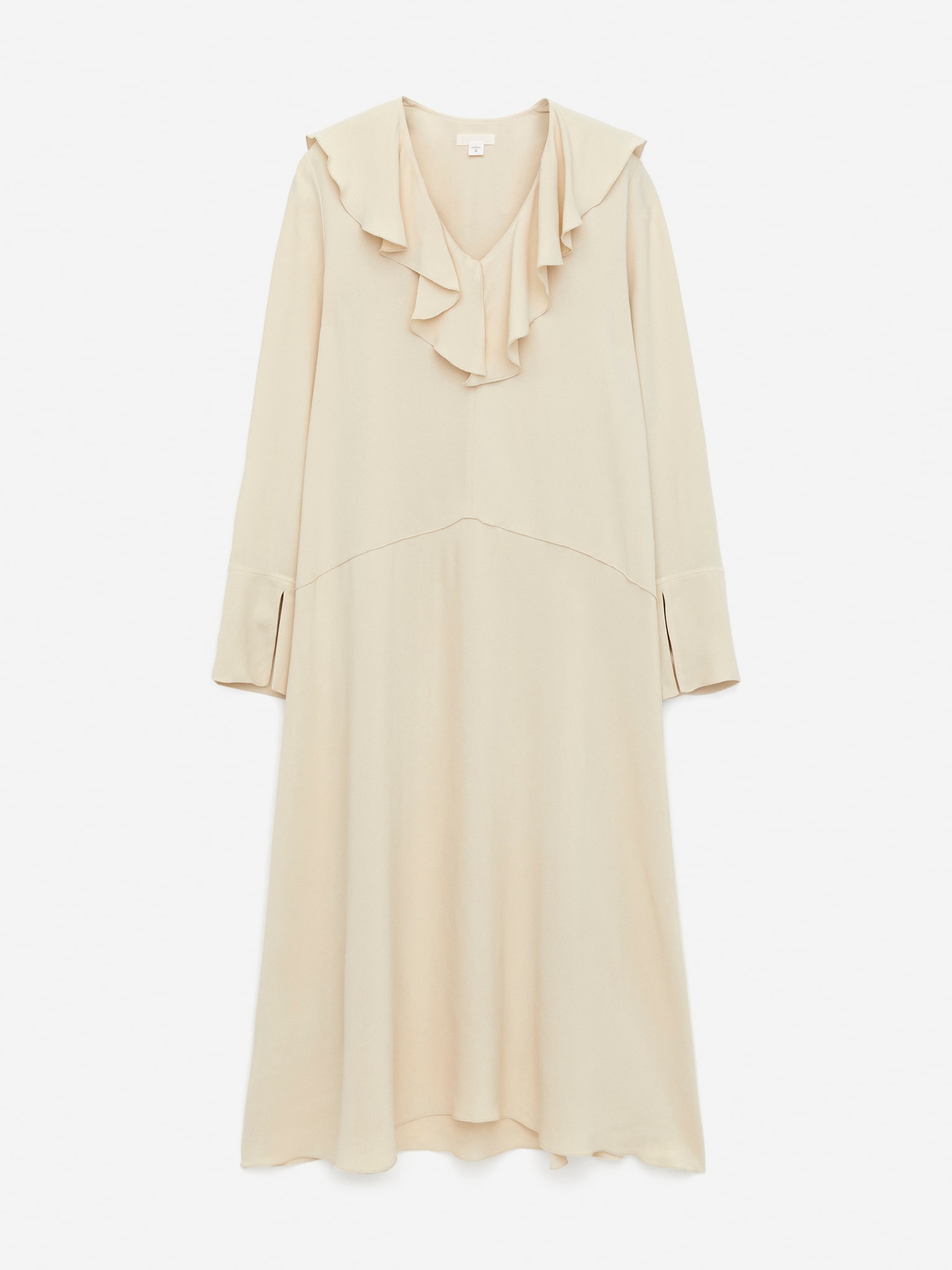 Robe à col volanté - Blanc cassé - 2