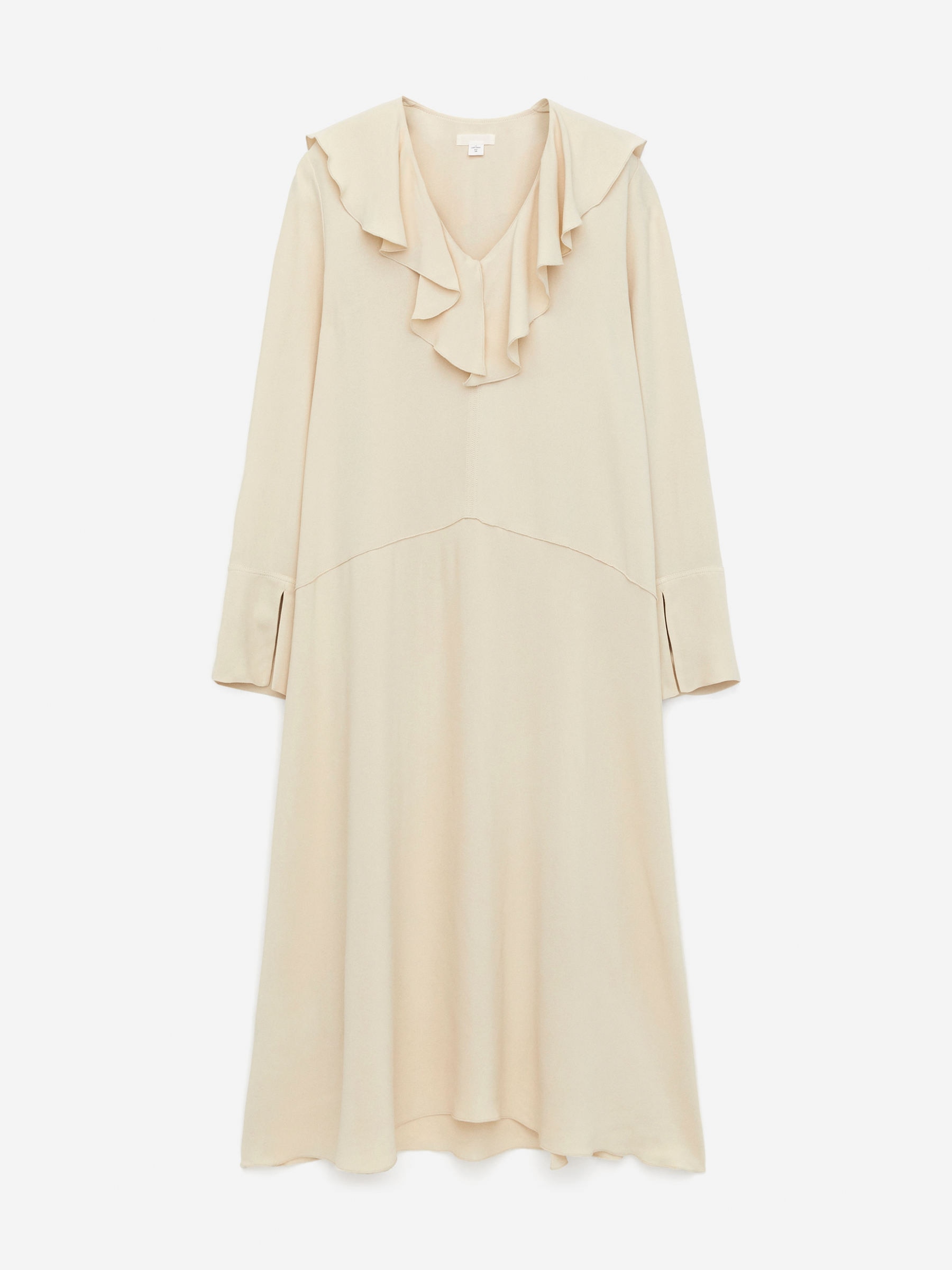 Klänning med volangkrage-Beige-16210