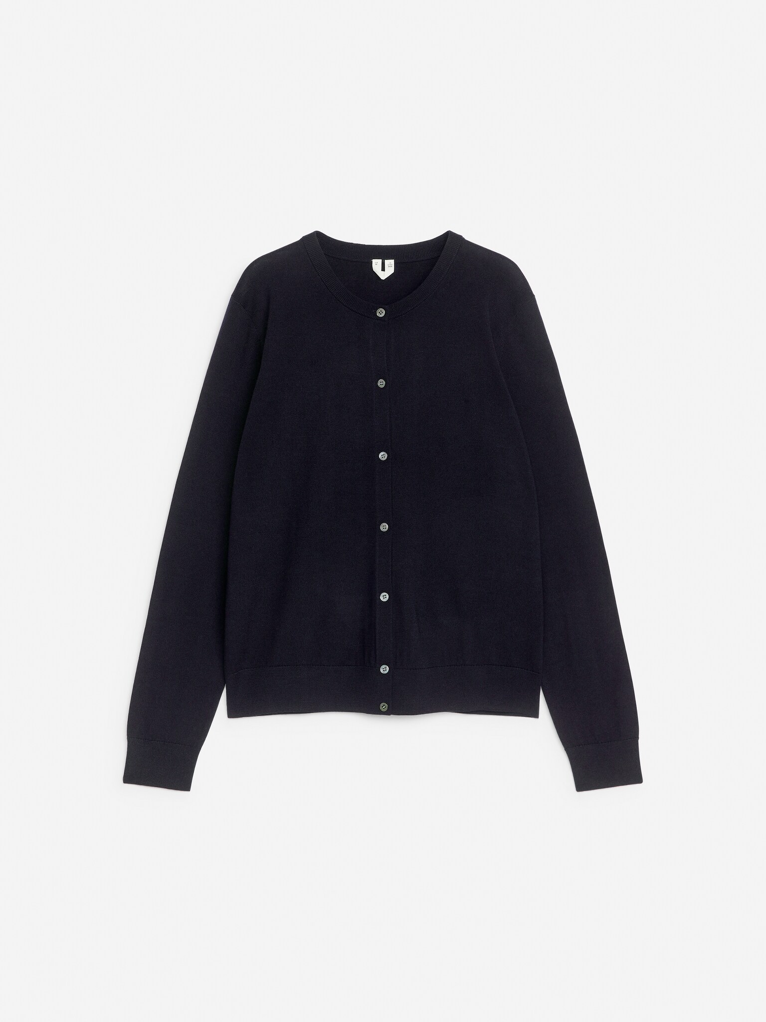 Merino Wool Cardigan - Dark Blue/Light Beige/Black/Grey