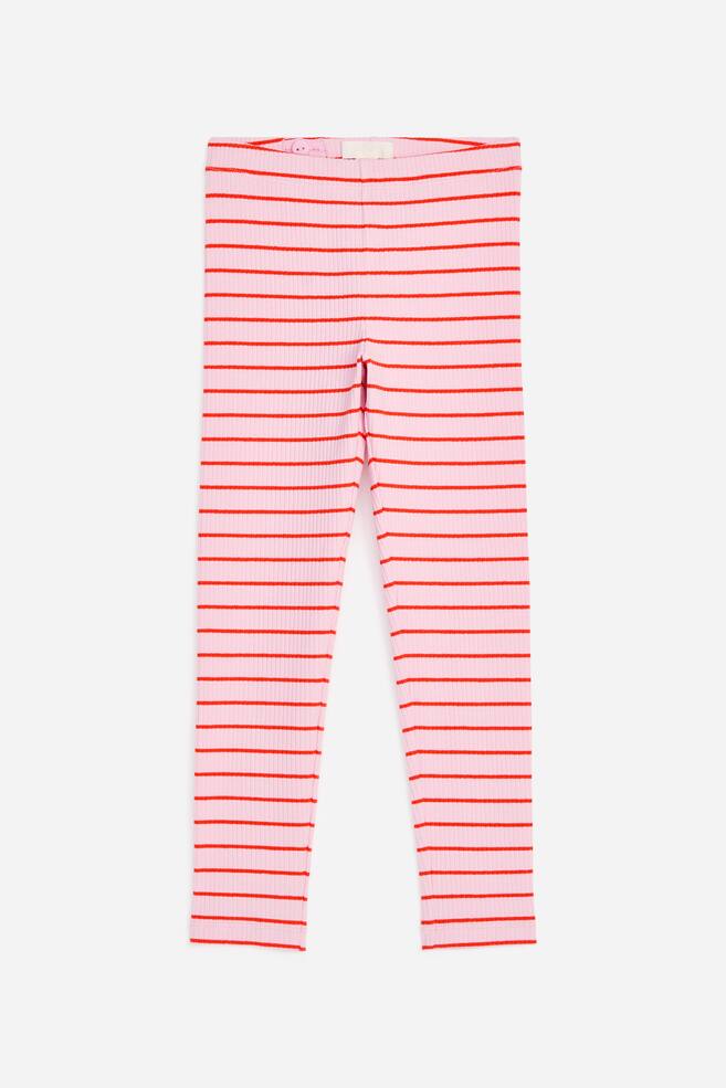 Ribbed Leggings - Pink/Red/Lilac/Red/Pink/Orange/Pink/Oranges/Dark Blue/Pink Flowers - 1