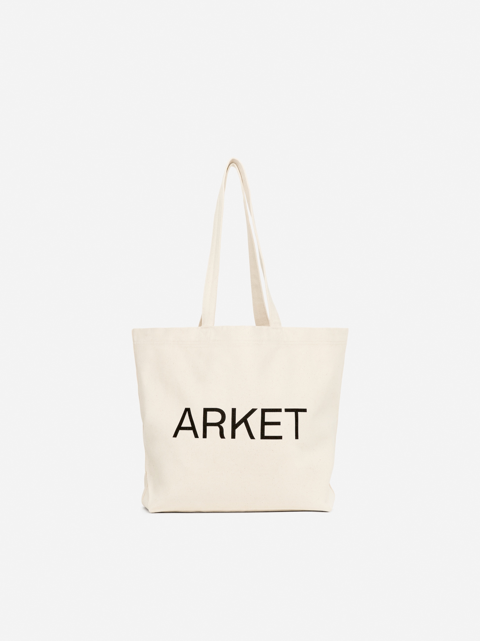 ARKET Canvas Tote - Off White/Black - 3