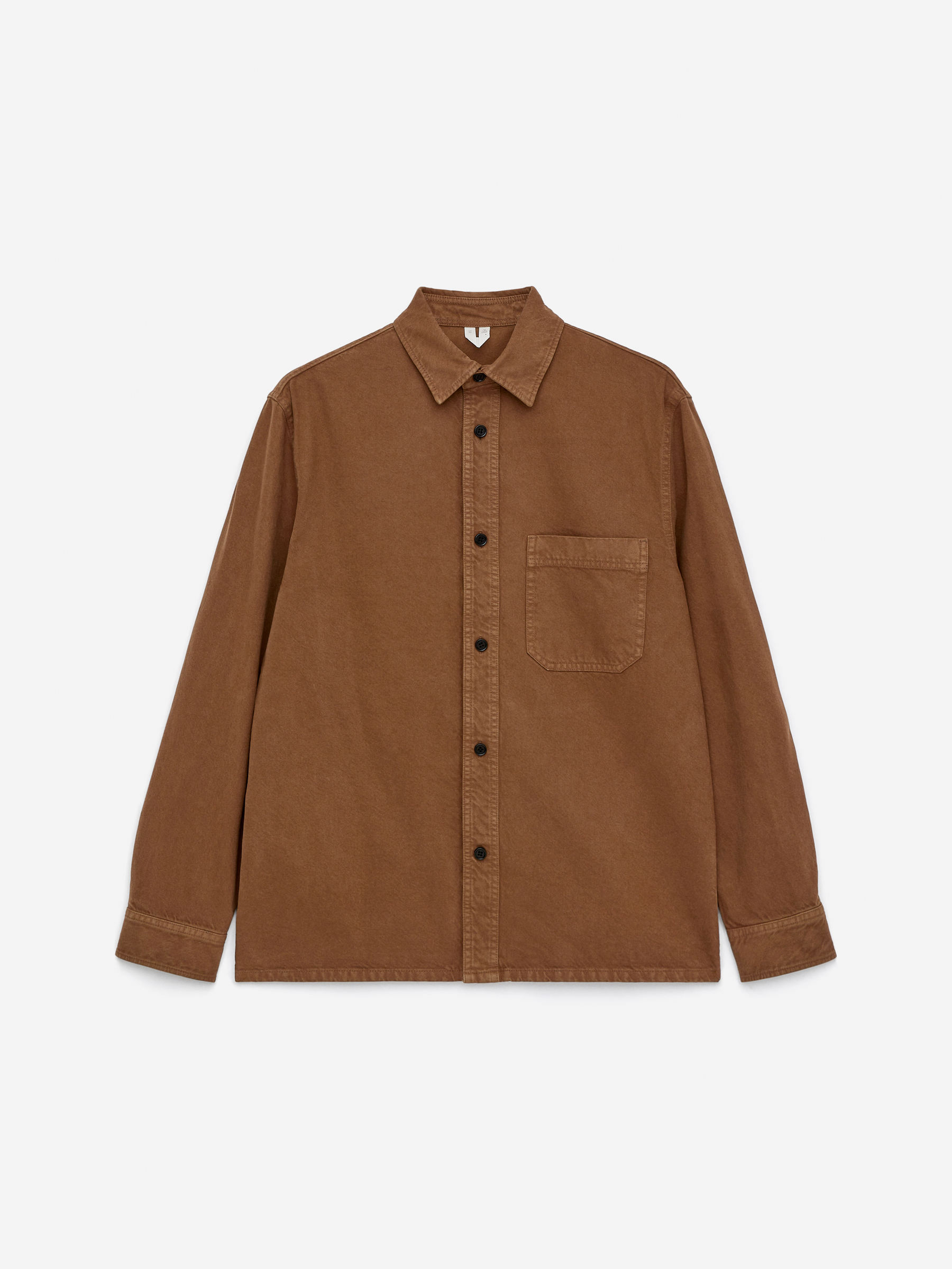 Cotton Overshirt-Brown-16882