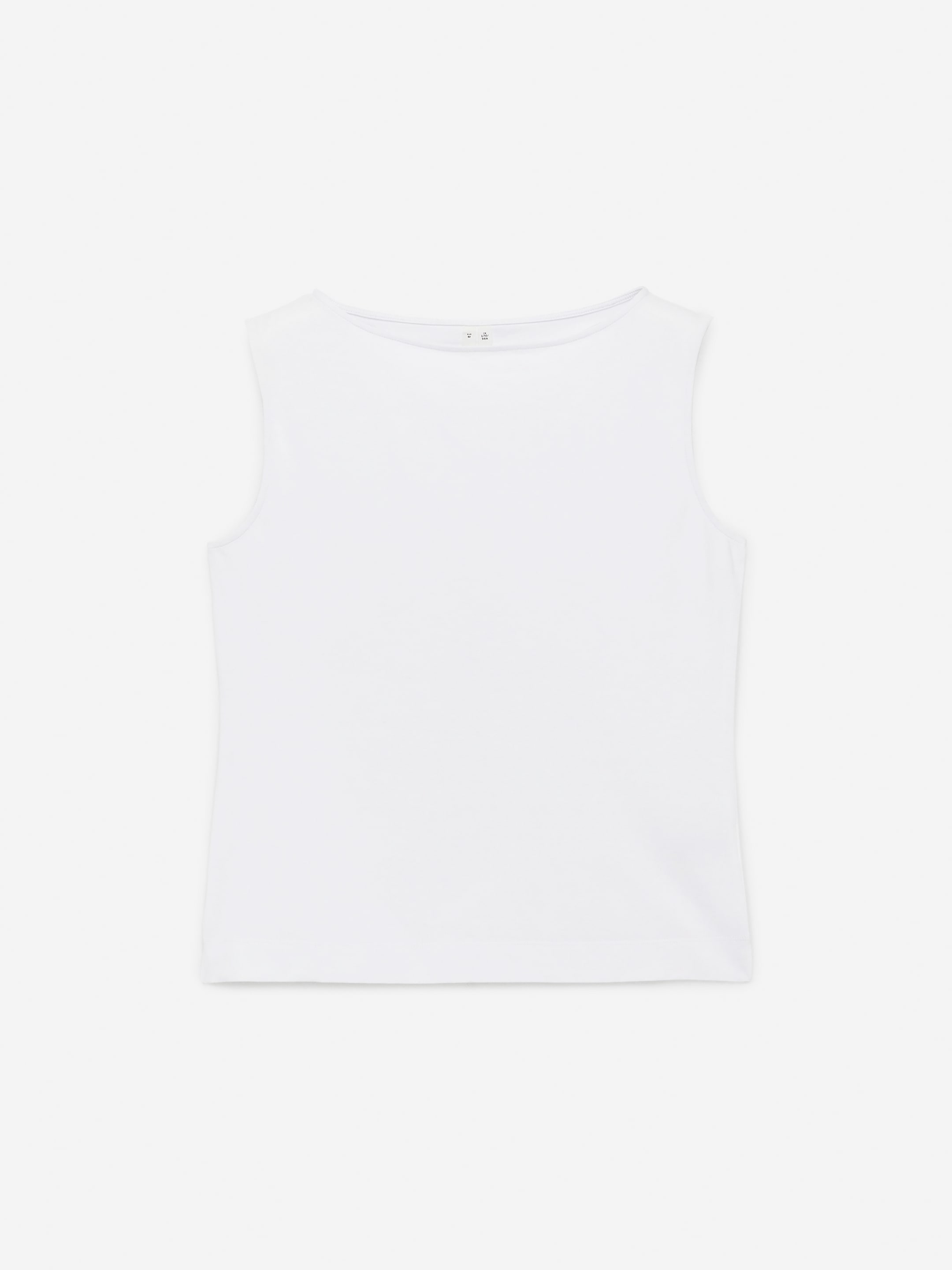 Boat Neck Tank Top-#FFFFFF-14804