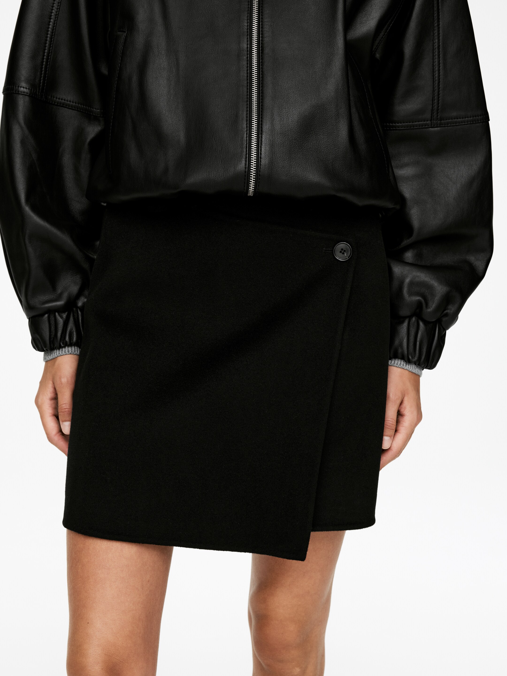 Vis større bilde: Doublé-skjørt i ullblanding - Svart - DAME | H&M NO 4