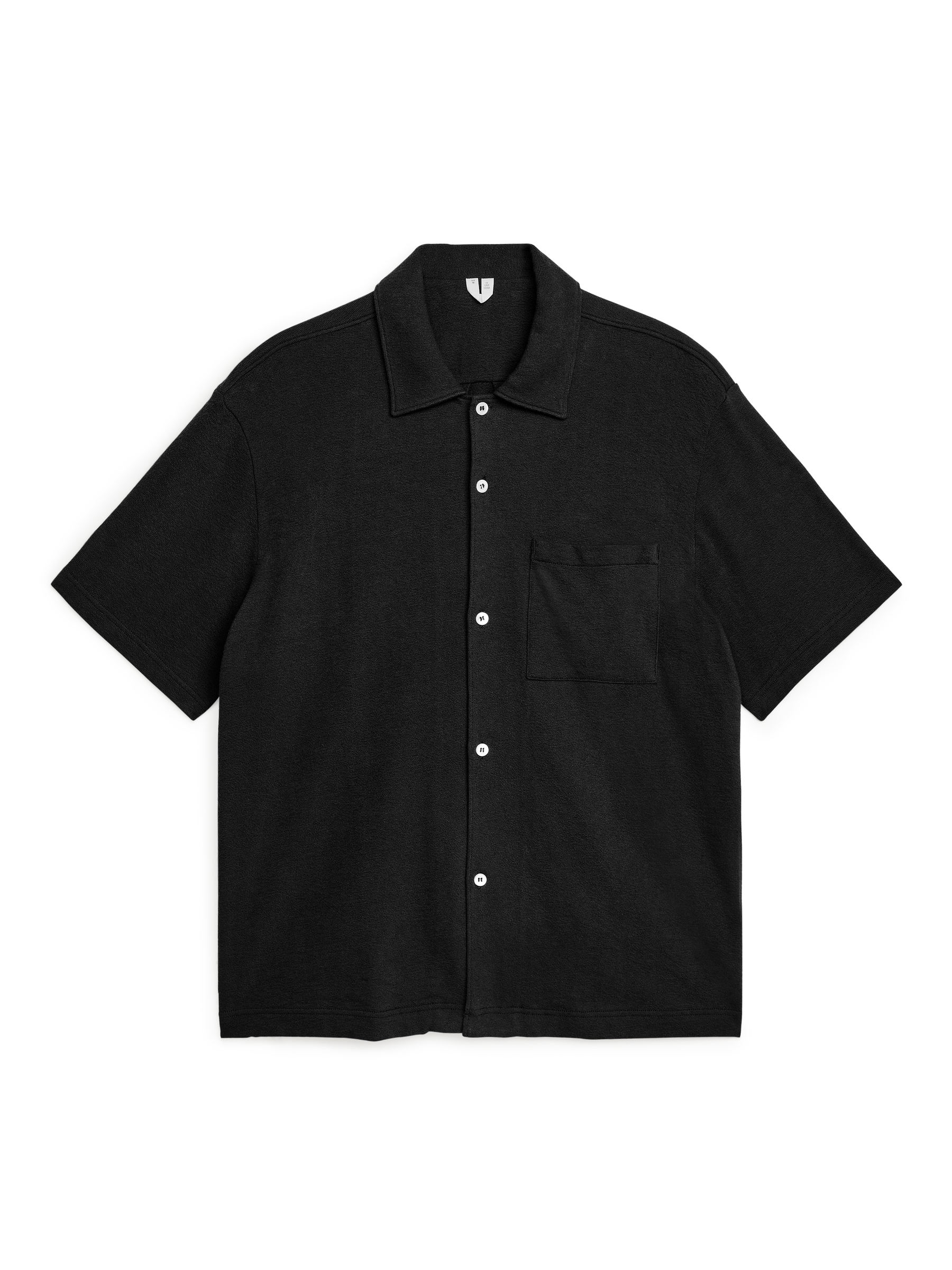 Bouclé-Jersey-Hemd - Schwarz - Relaxed Fit - Herren - StillMedia/DescriptiveStillLife - 1