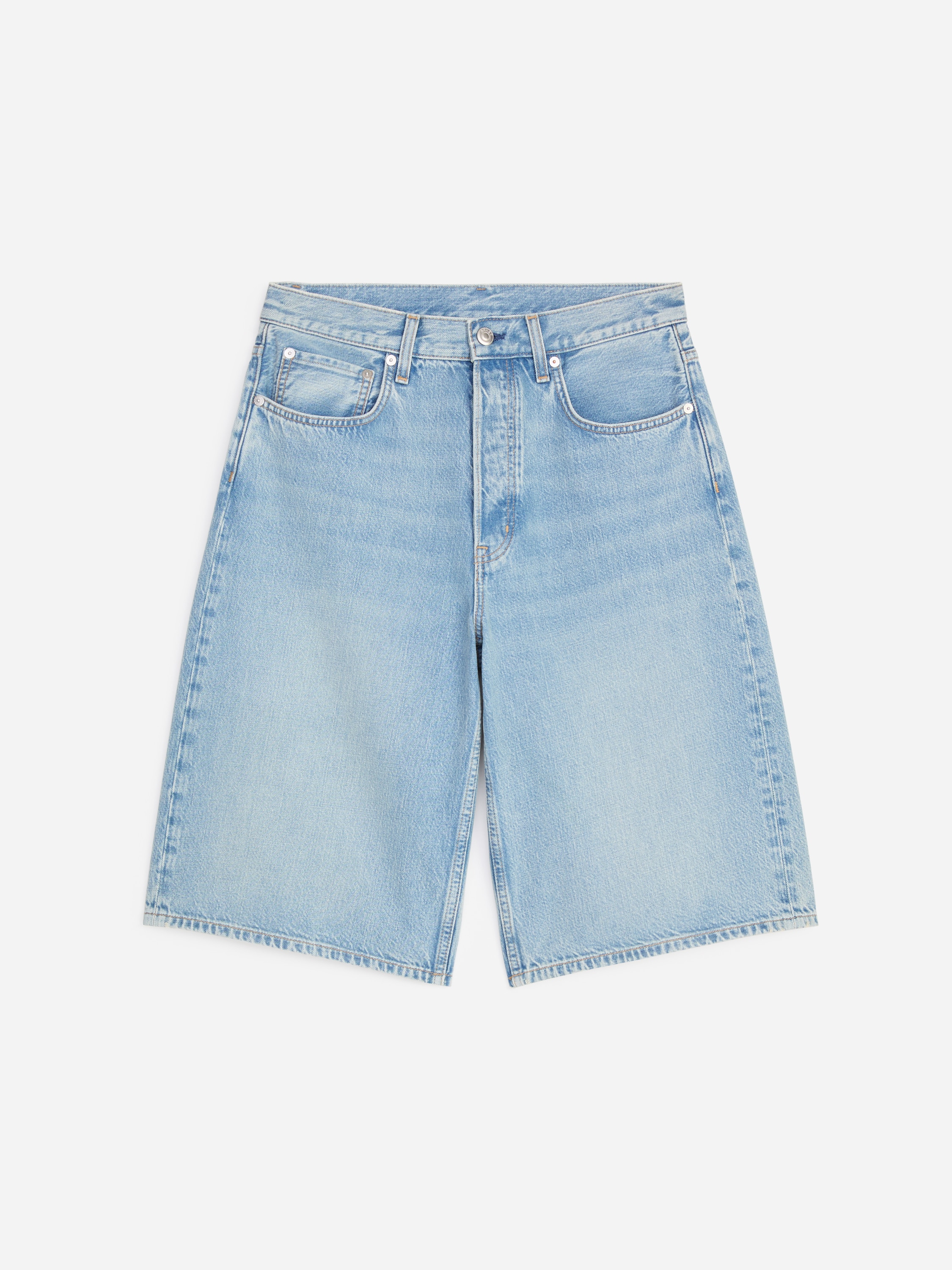 Lange denimshorts - Lyseblå/Mørkeblå
