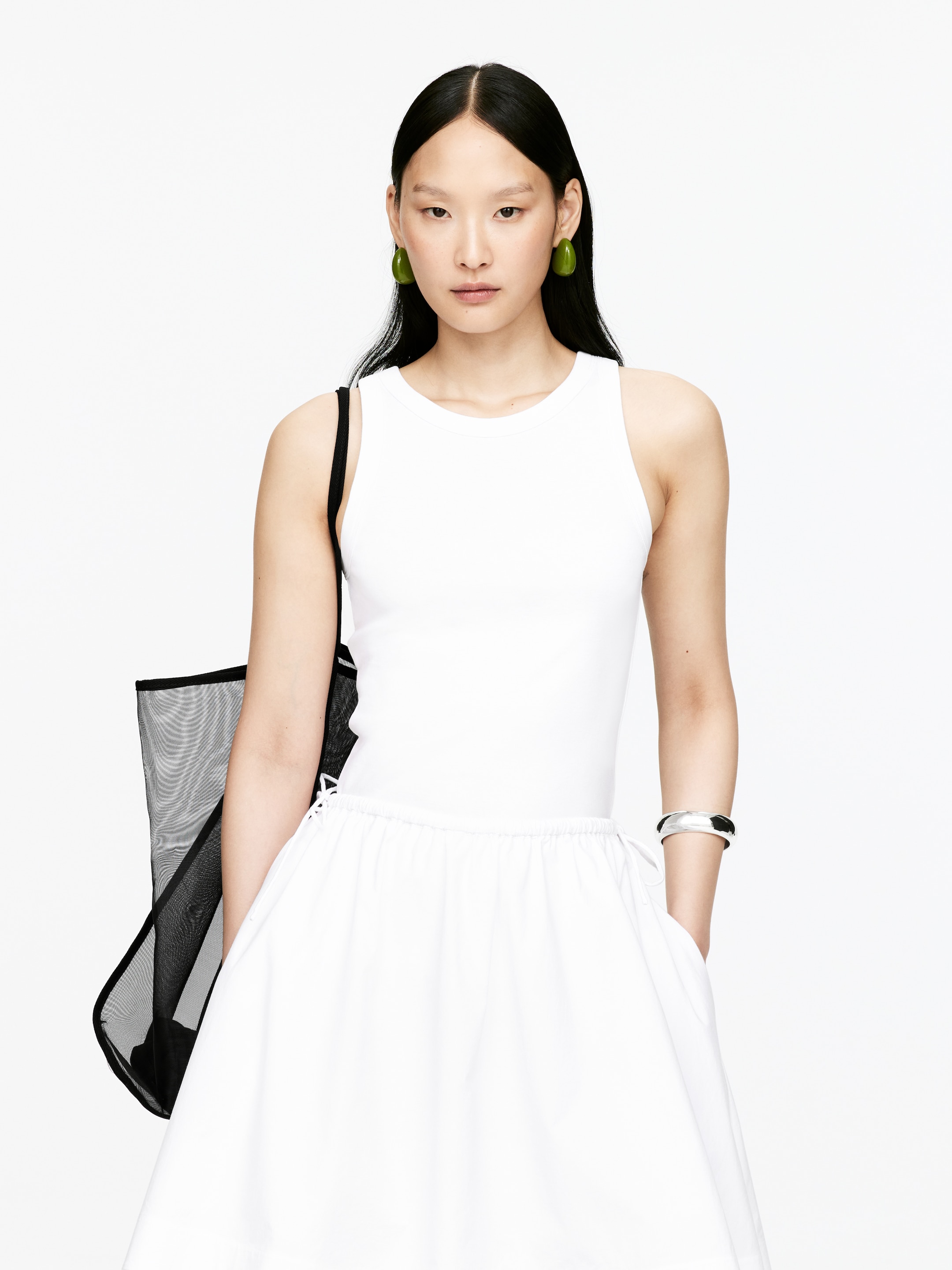 Agrandir l'image: Débardeur côtelé - Blanc - FEMME | H&M FR 1