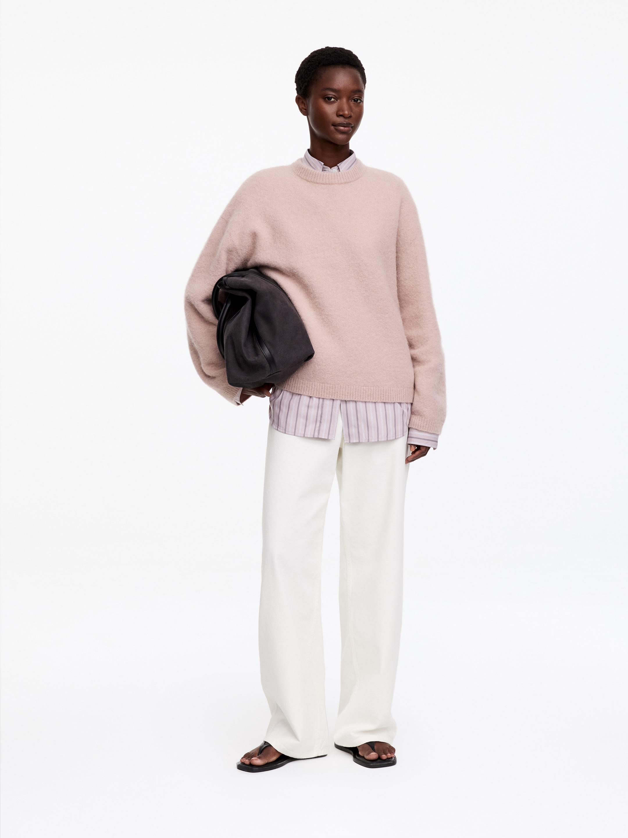 Maglione in misto alpaca e lana - Rosa polvere - Oversize - women - StillMedia/Lookbook - 6