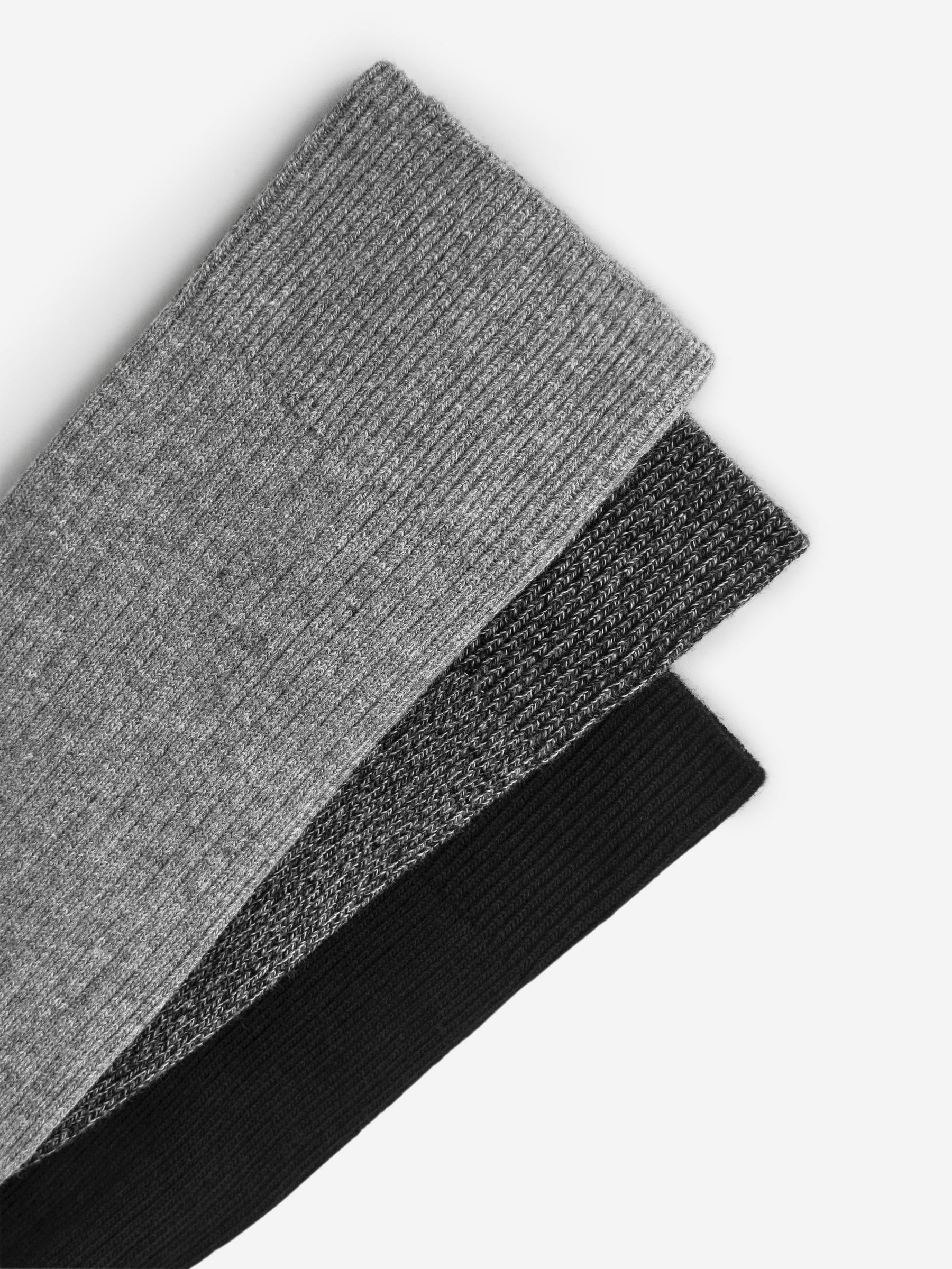 Gerippte Socken aus Supima-Baumwolle, 3er-Pack - Schwarz/Grau - Herren - StillMedia/DescriptiveDetail - 2