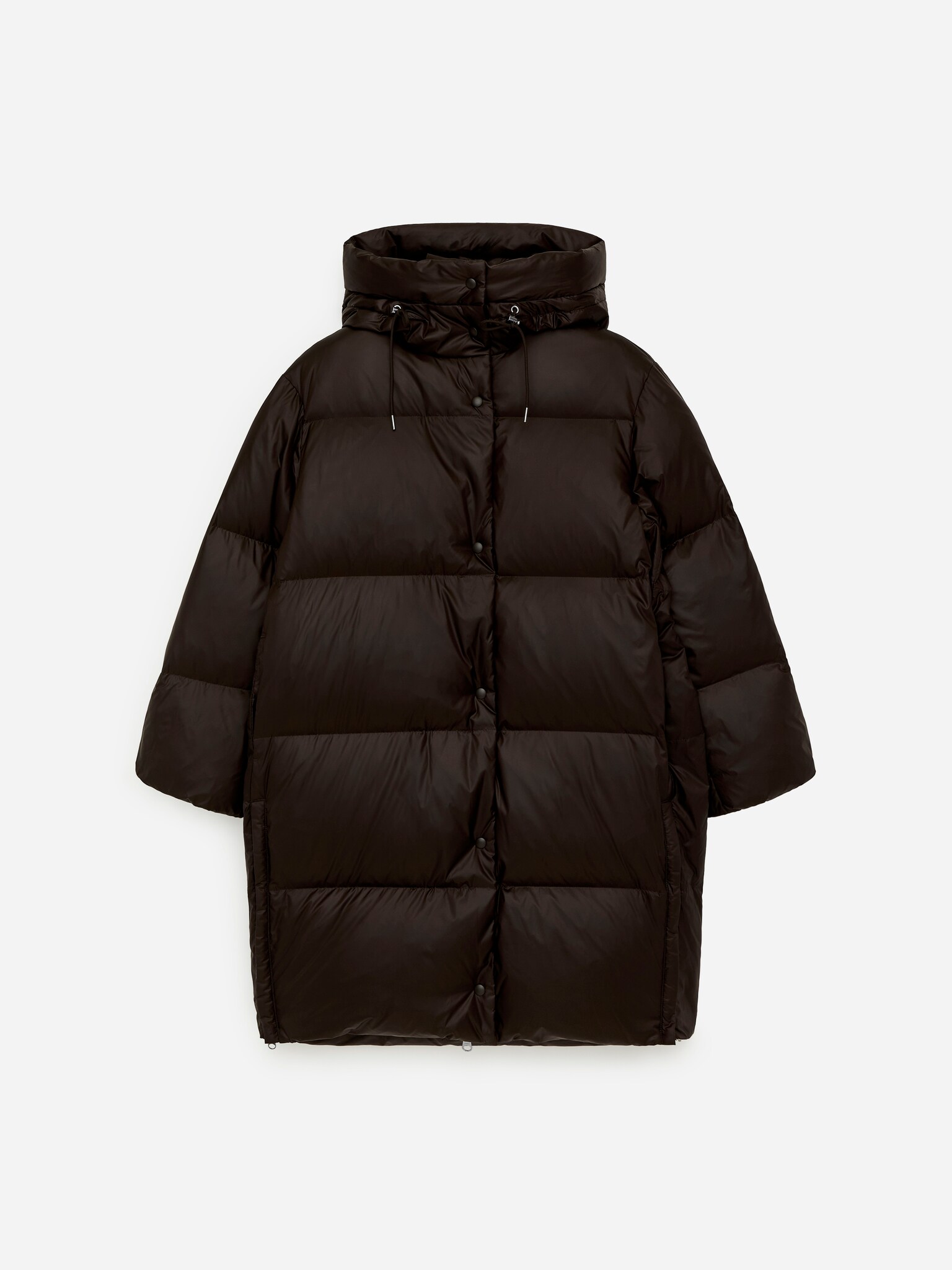 Manteau long Upcycled Down - Marron - 2