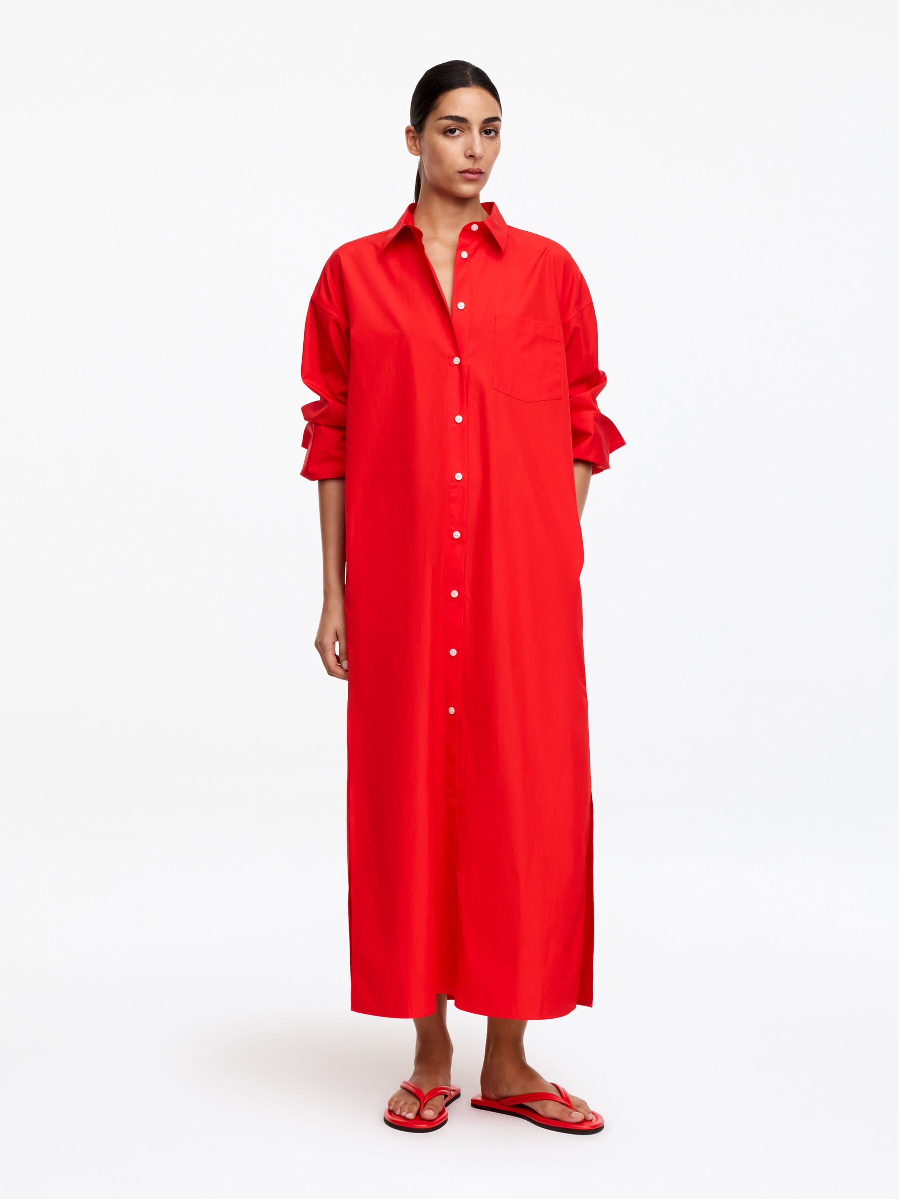Tongs en cuir - Rouge - Femme - StillMedia/Lookbook - 5