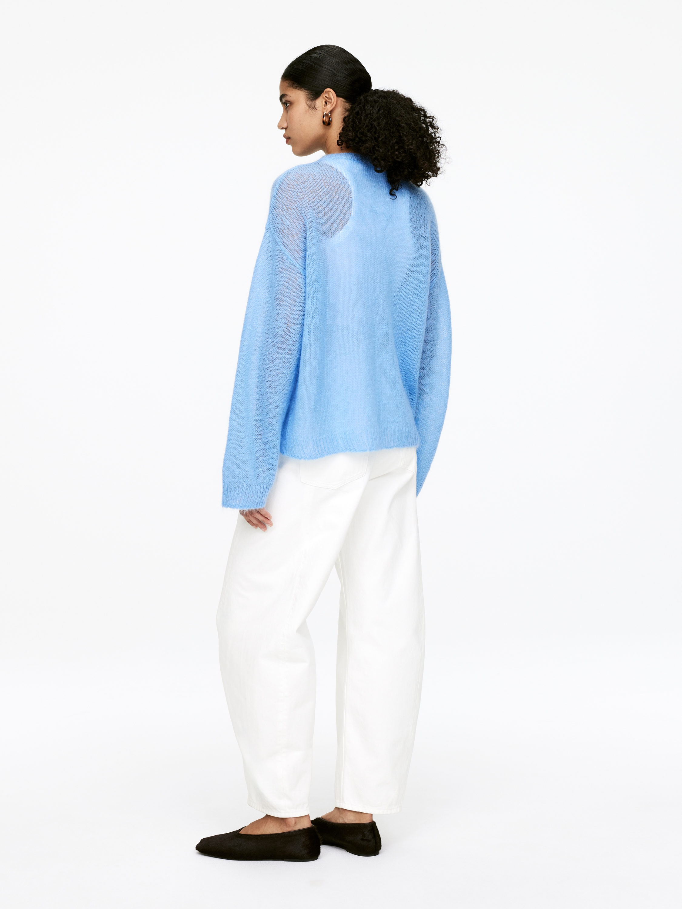 Wool-Mohair Blend Jumper - Blue - Relaxed fit - Women - StillMedia/Lookbook - 4