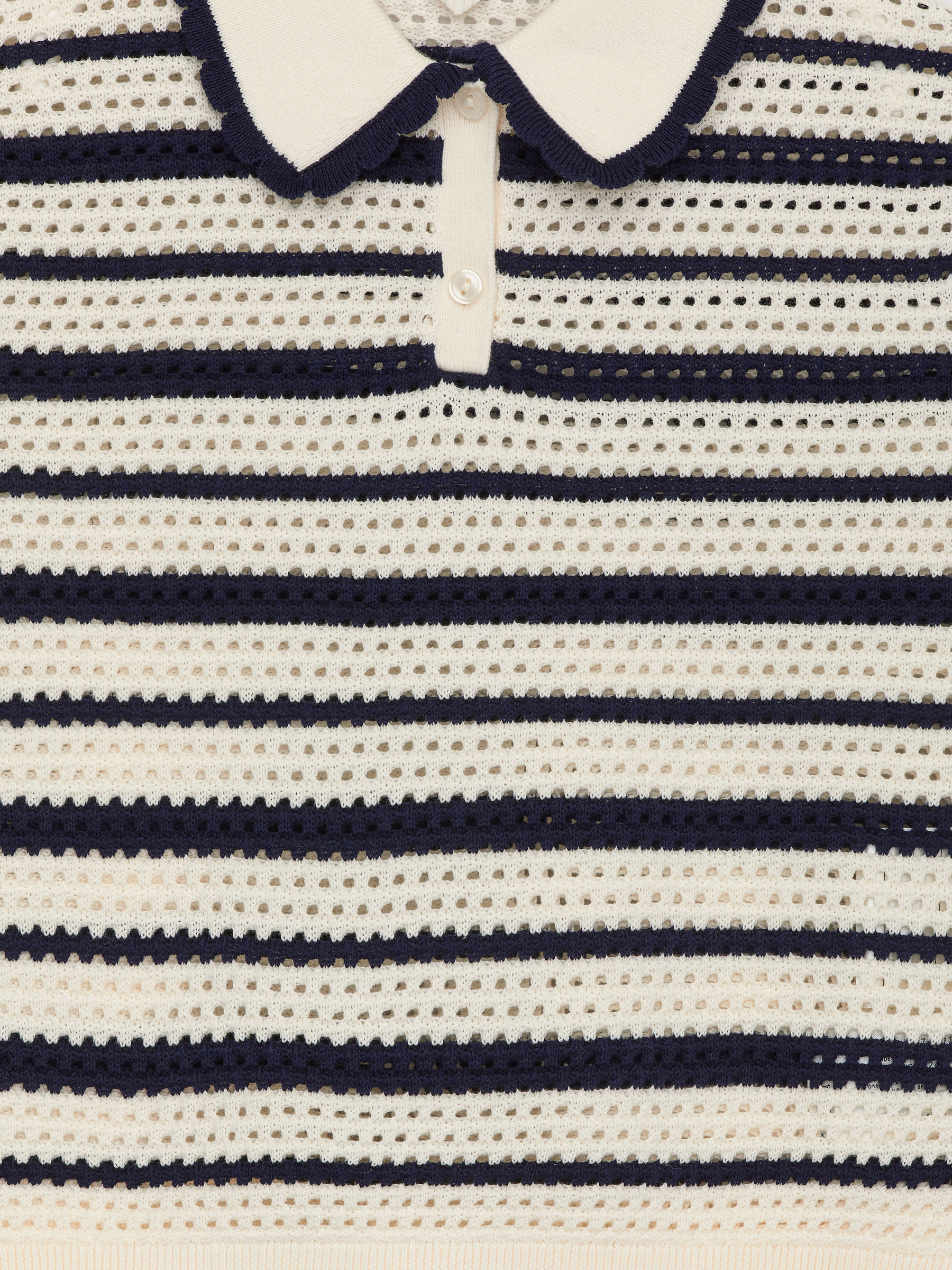 Pointelle-Knit Top - Dark Blue/Off White - Regular fit - Children - StillMedia/DescriptiveDetail - 1