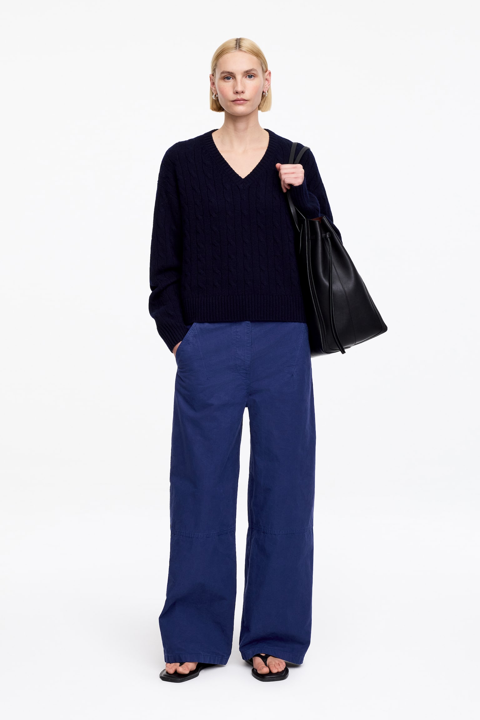 Calças cargo - Azul/Castanho - 1