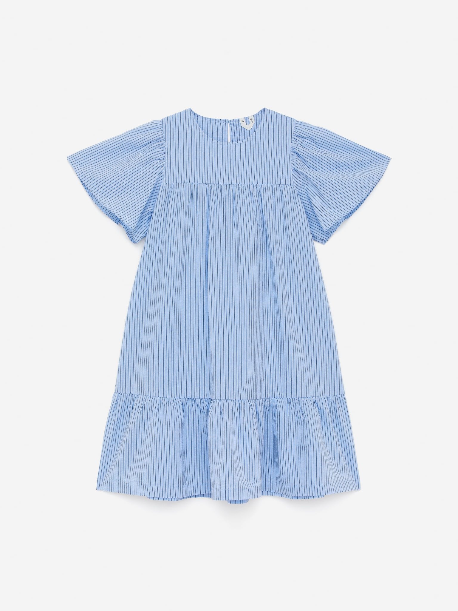 Vestido de popelina de algodón - Azul claro/rayas