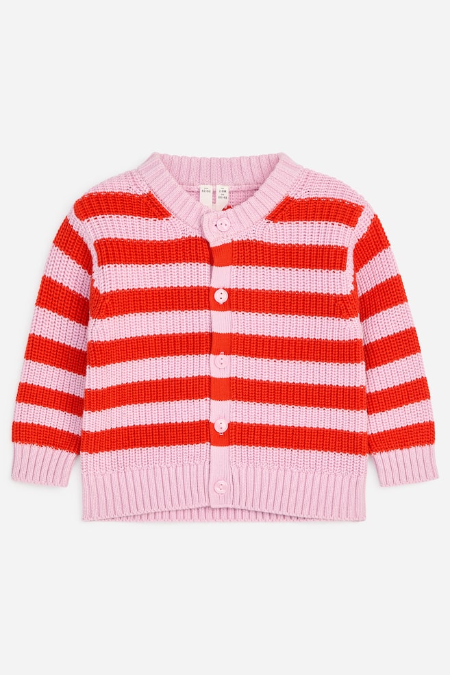Cotton Cardigan - Pink/Red/Off White/Orange/Pink - 1