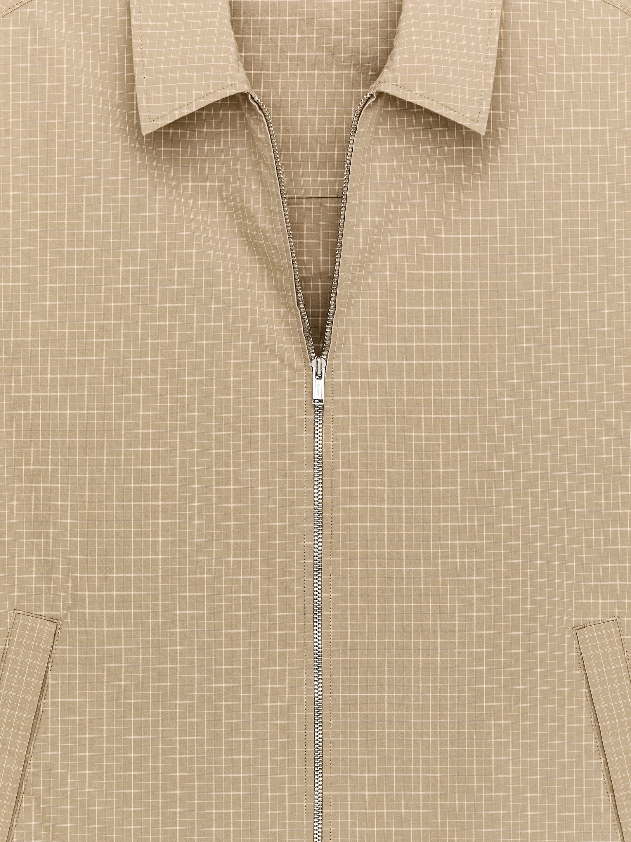 Poplin Drizzler Jacket - Beige/Checkered - Relaxed fit - Men - StillMedia/DescriptiveDetail - 1