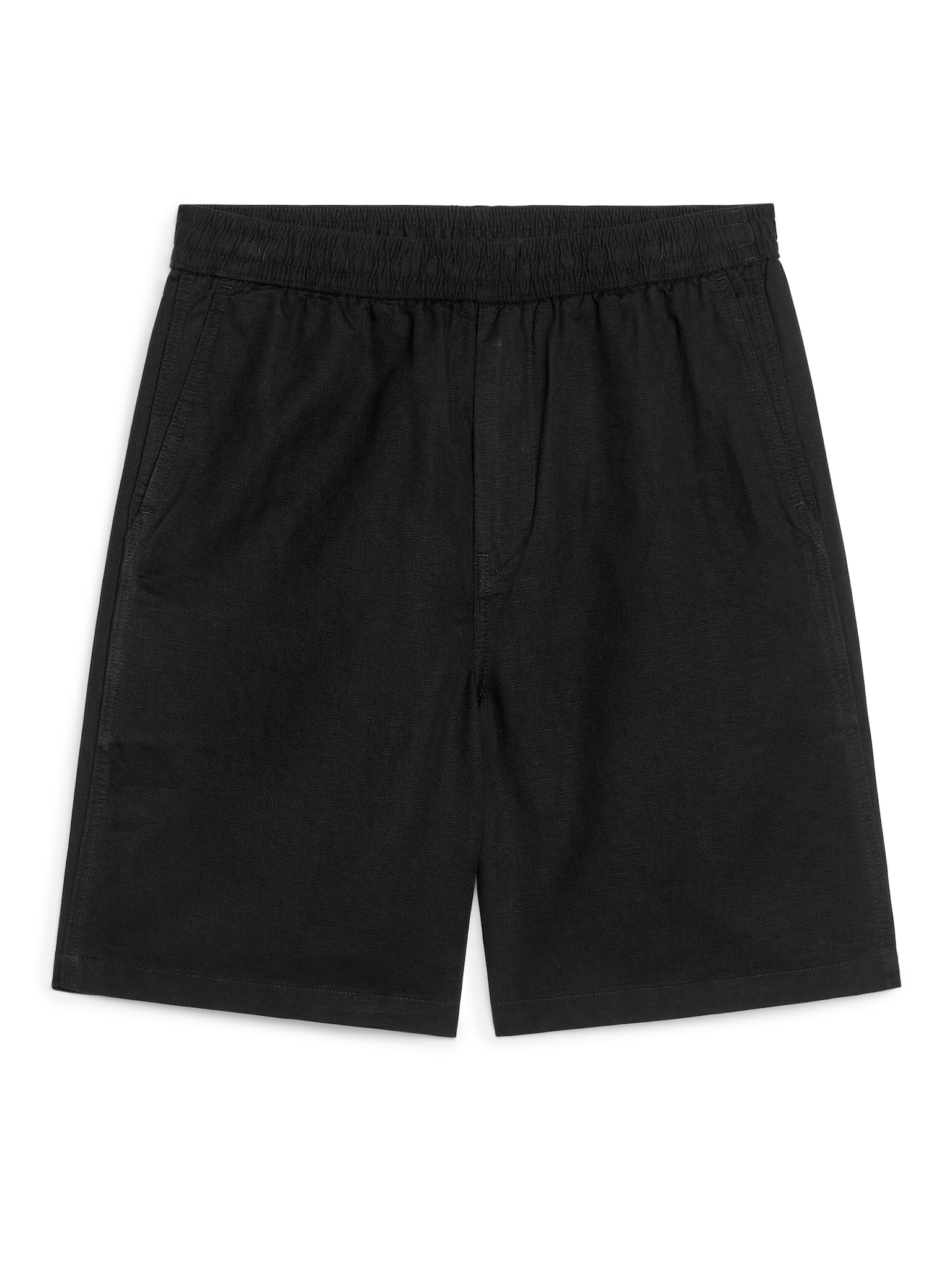 Pantalones cortos con cordón de algodón y lino - Negro/Azul oscuro/Verde/Beige claro