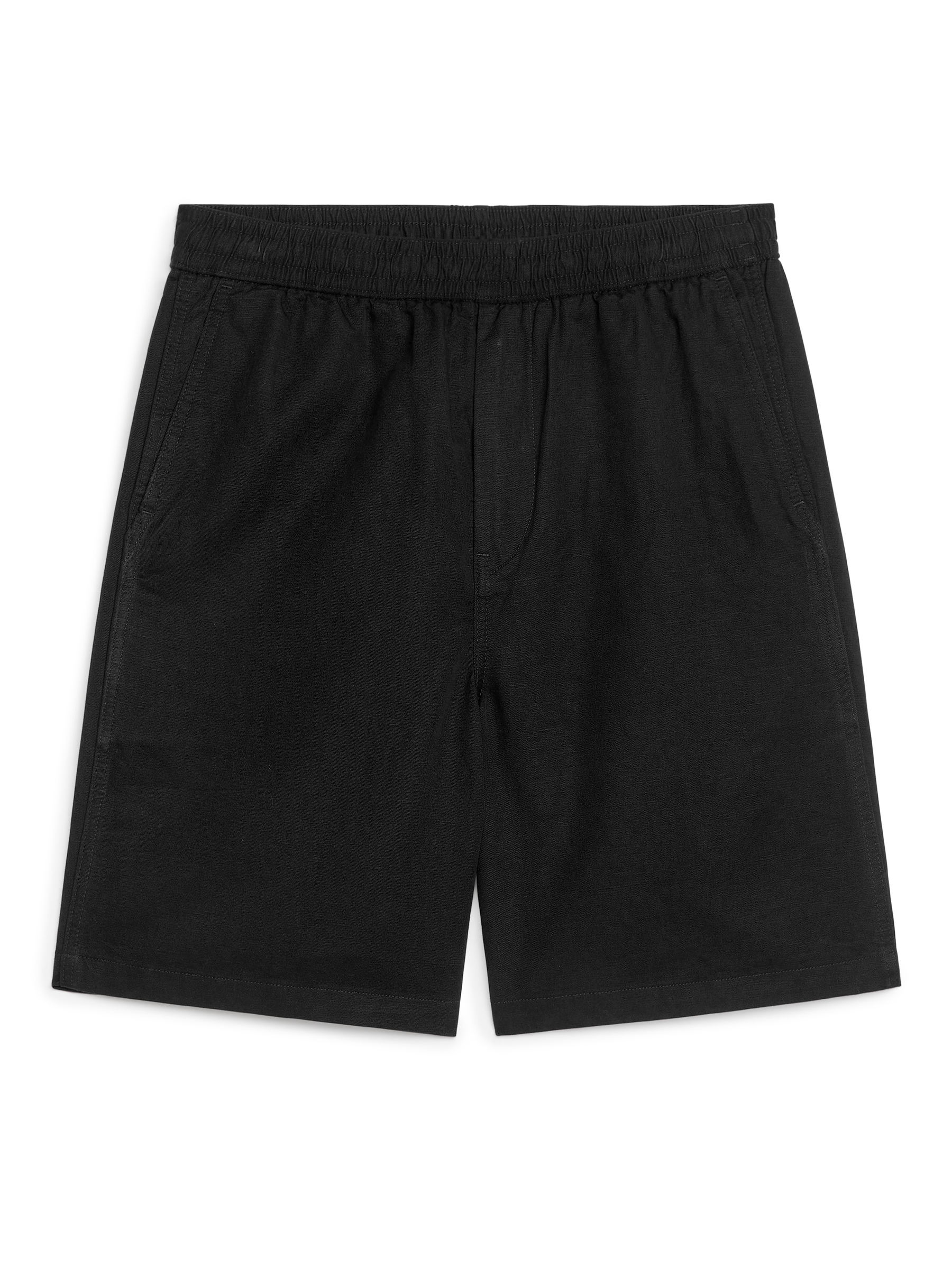 Cotton-Linen Drawstring Shorts - Black - Loose fit - Men - StillMedia/DescriptiveStillLife - 15