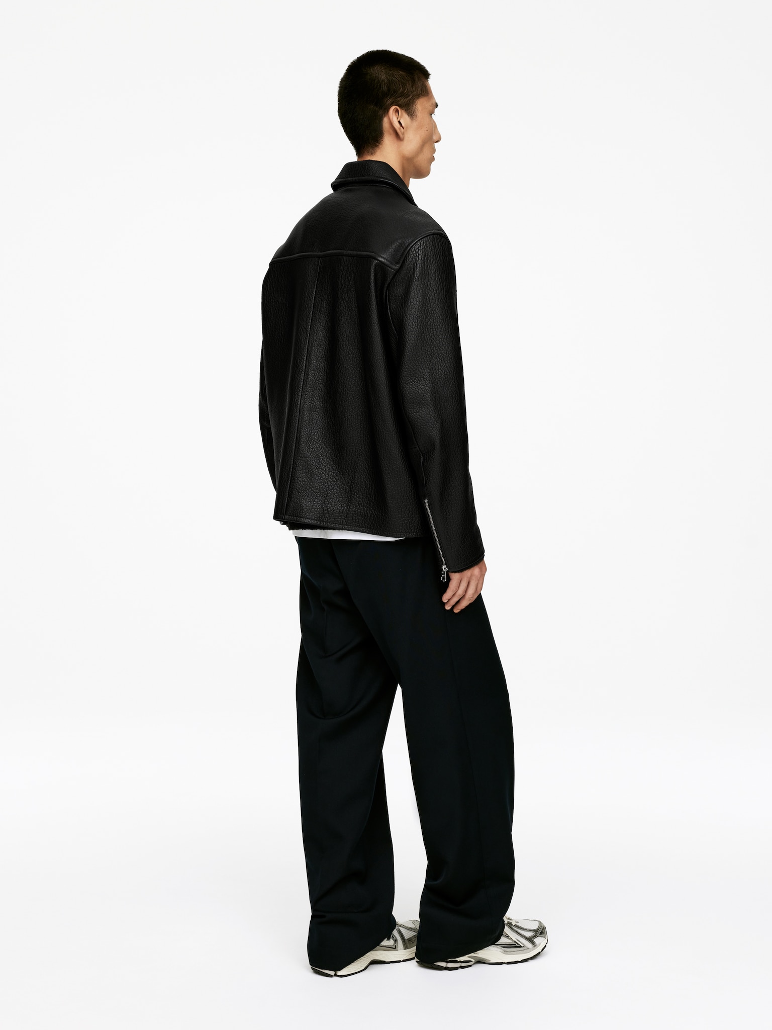 Veste en cuir - Noir - 7