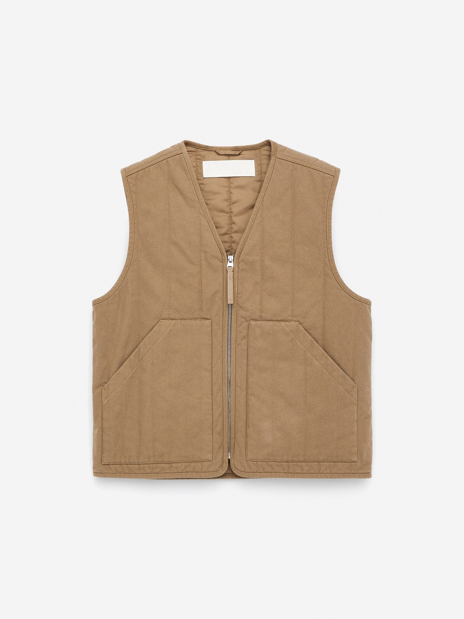 Vattert workwear-vest - Mørk beige - 2