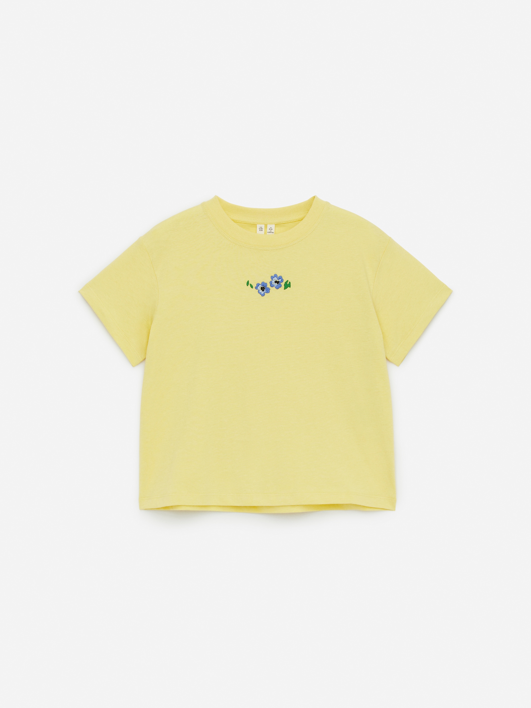 Größeres Bild anzeigen: Weit geschnittenes T-Shirt - Gelb/Blumenstickerei - Kids | H&M AT 1