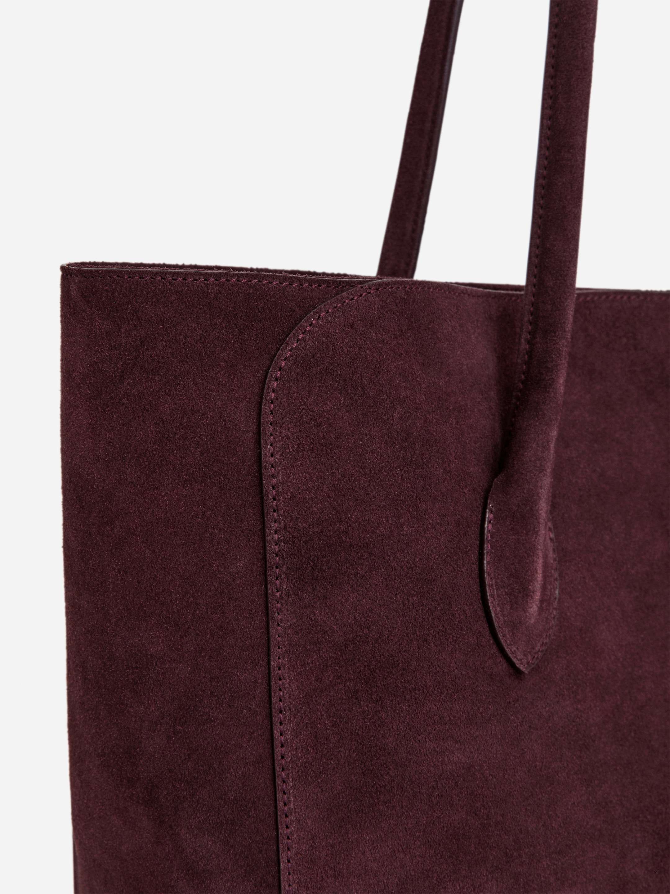 Slouchy Split Suede Tote - Burgundy - Women - StillMedia/DescriptiveDetail - 1