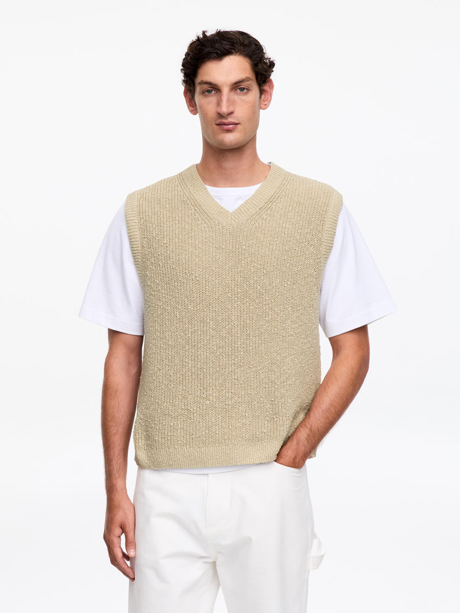 ARKET Men's  Cotton Linen Vest Beige,  size S