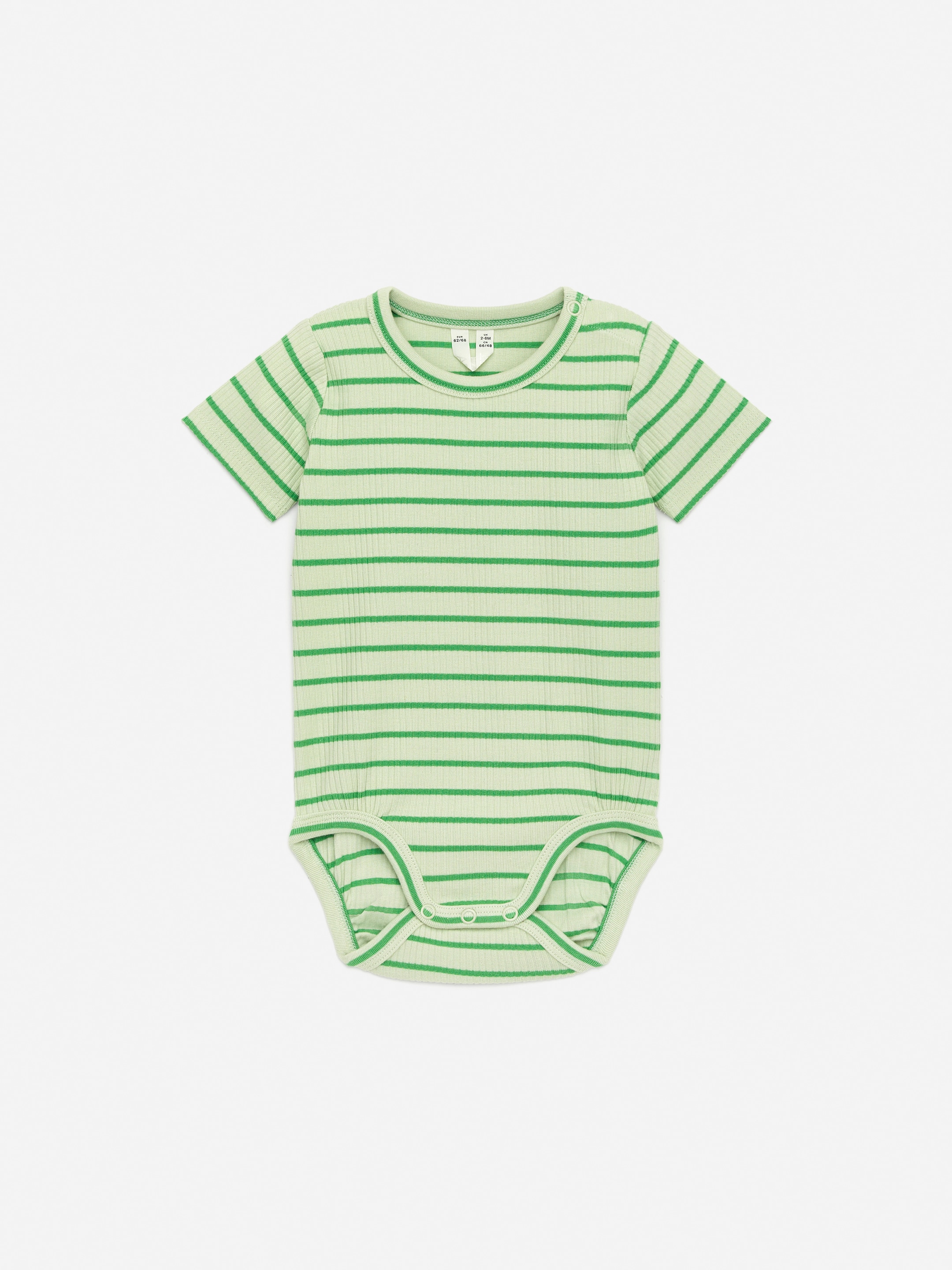 Visualizza immagine più grande: Body in cotone a maniche corte - Verde/Righe - BAMBINO | H&M IT 1